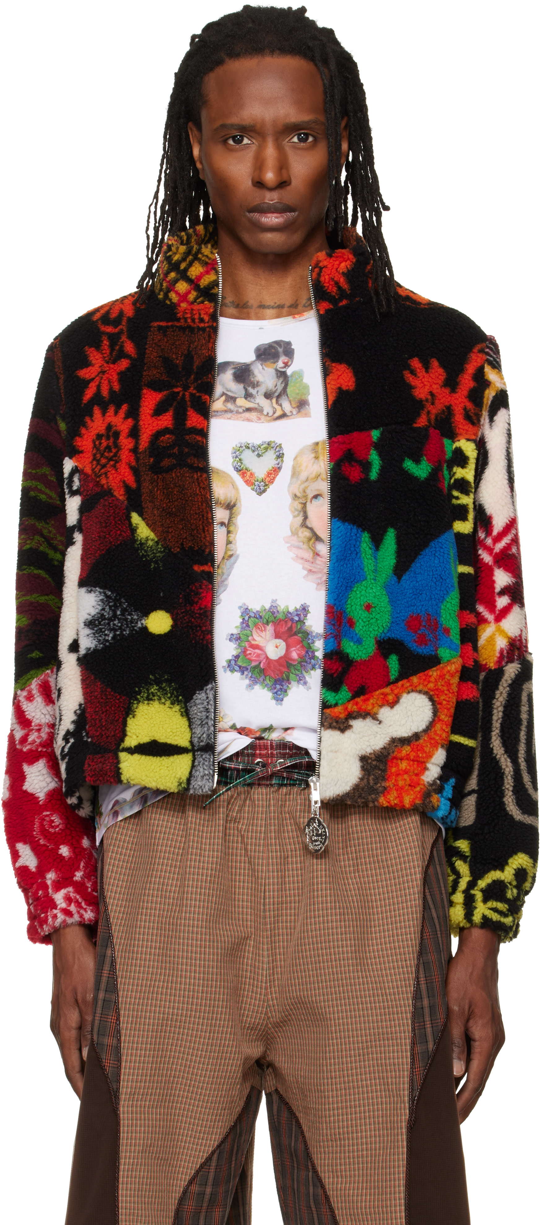 Chopova Lowena - Multicolor Patchwork Fitted Fleece Jacket