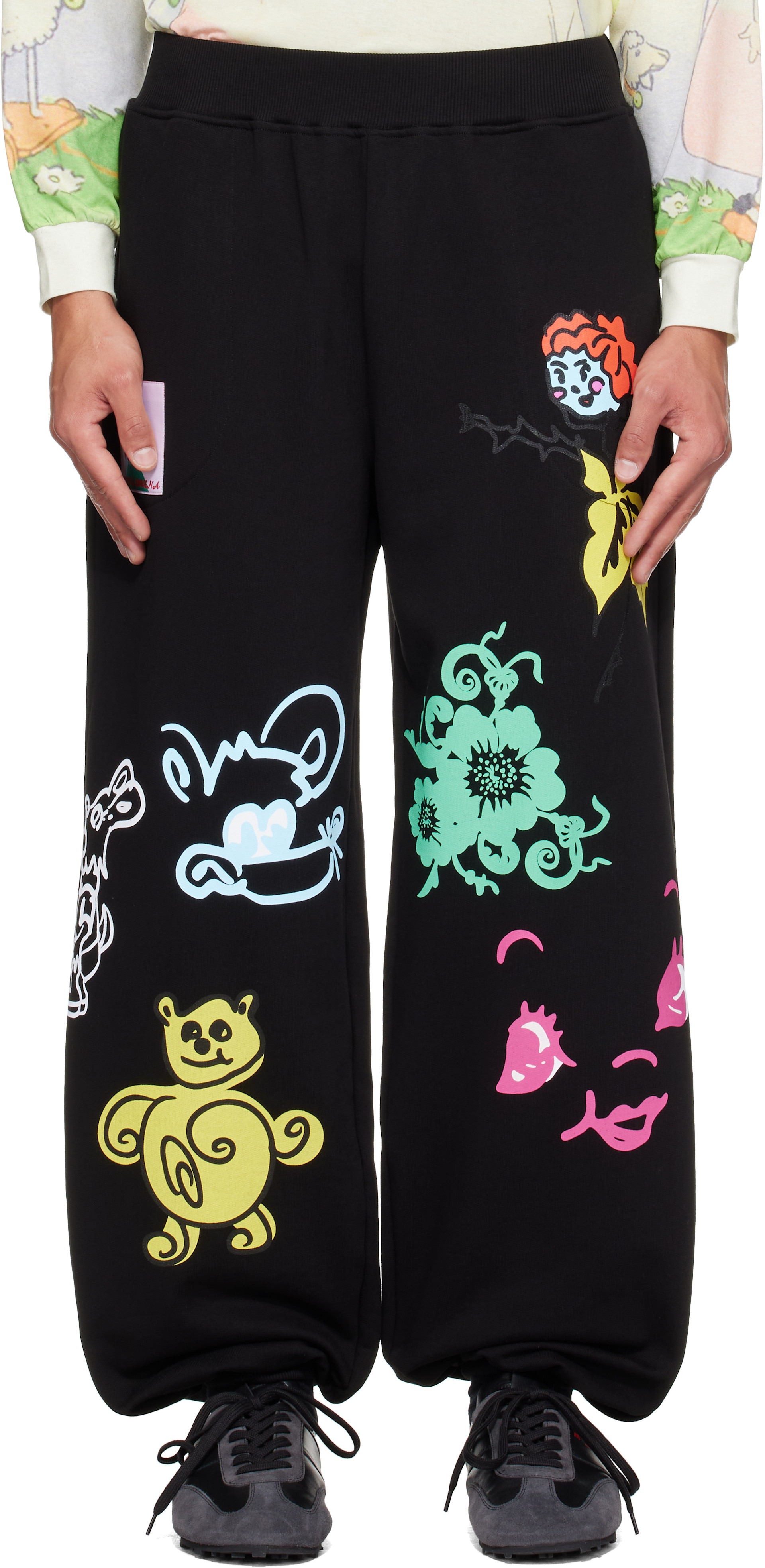 Chopova Lowena: Black 'Friends Of CL' Sweatpants | SSENSE