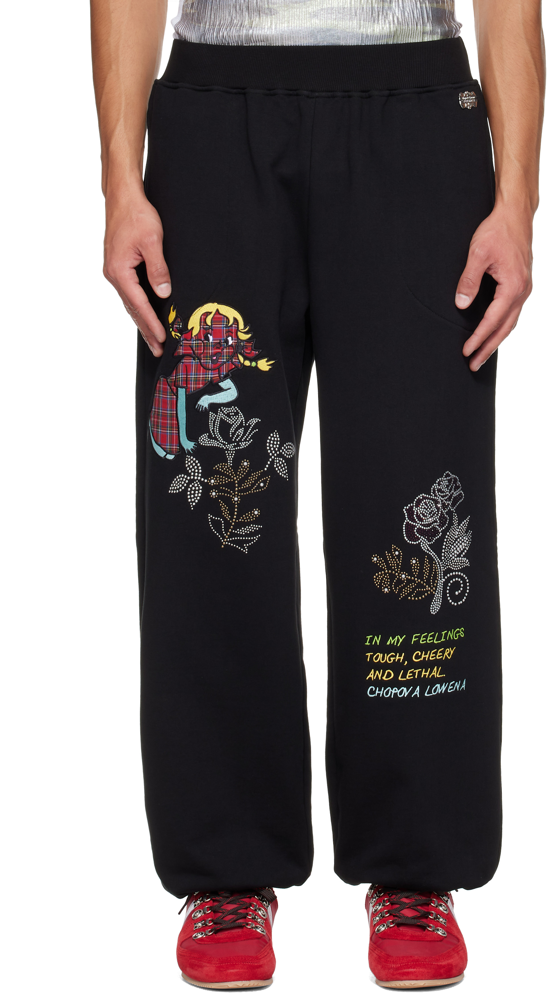 Chopova Lowena: Black Feelings Delight Sweatpants | SSENSE