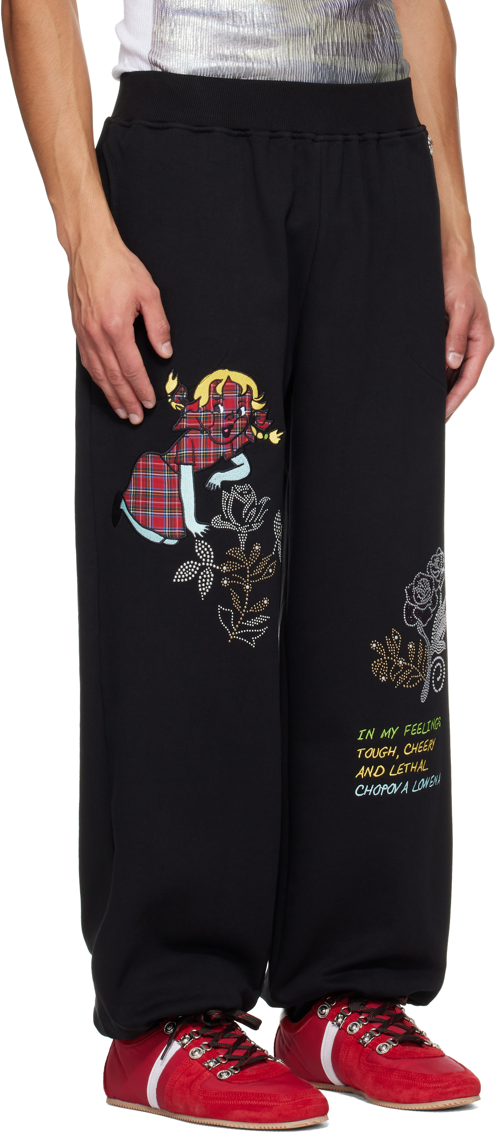 Chopova Lowena: Black Feelings Delight Sweatpants | SSENSE