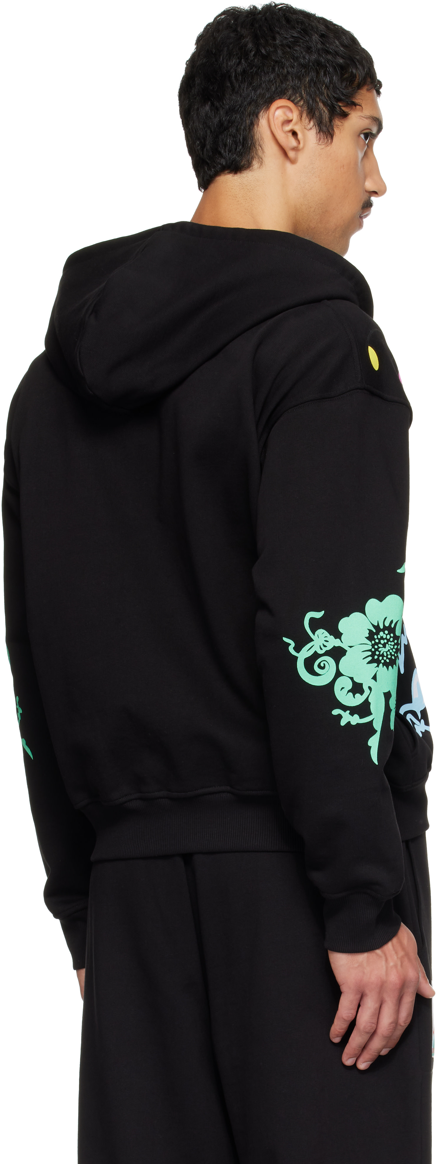 Chopova Lowena: Black 'Friends Of CL' Hoodie | SSENSE