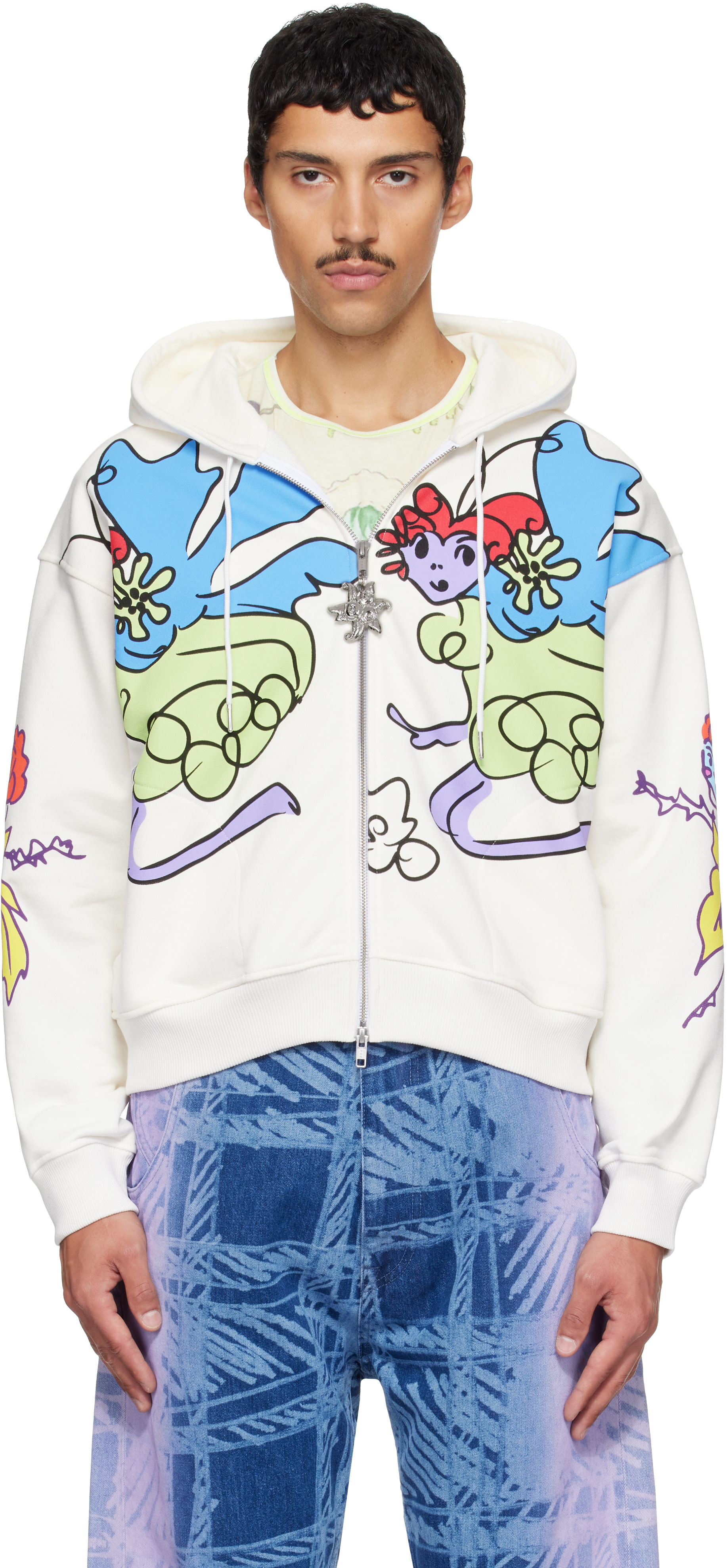 Chopova Lowena: White Follow The Fairies Zip Hoodie | SSENSE