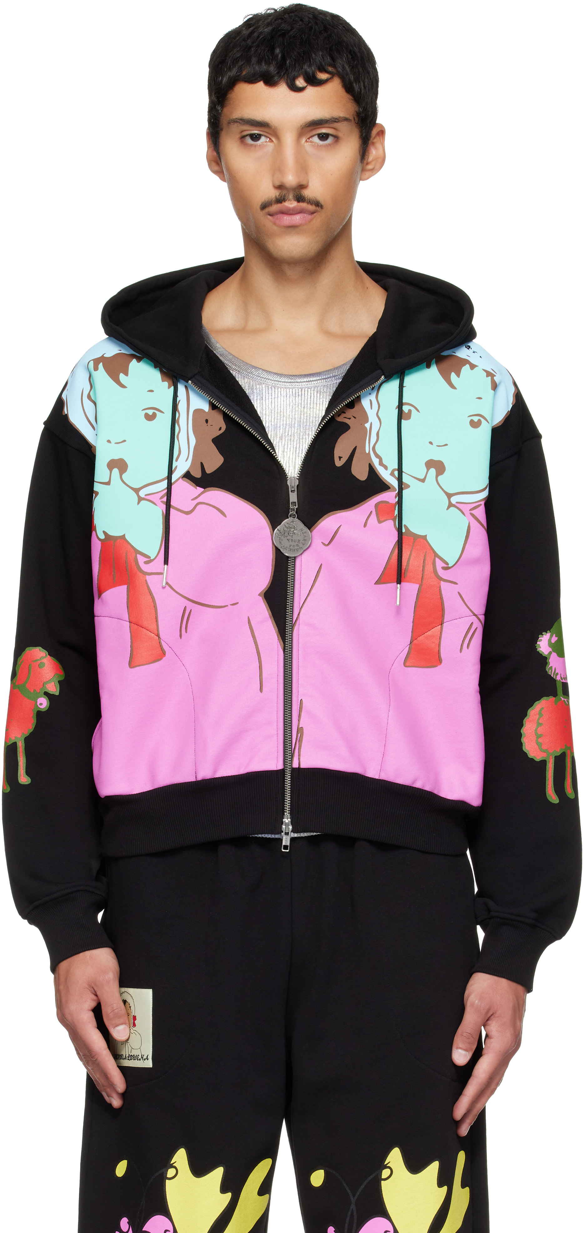 Chopova Lowena: Black Double Woody Baby Zip Hoodie | SSENSE