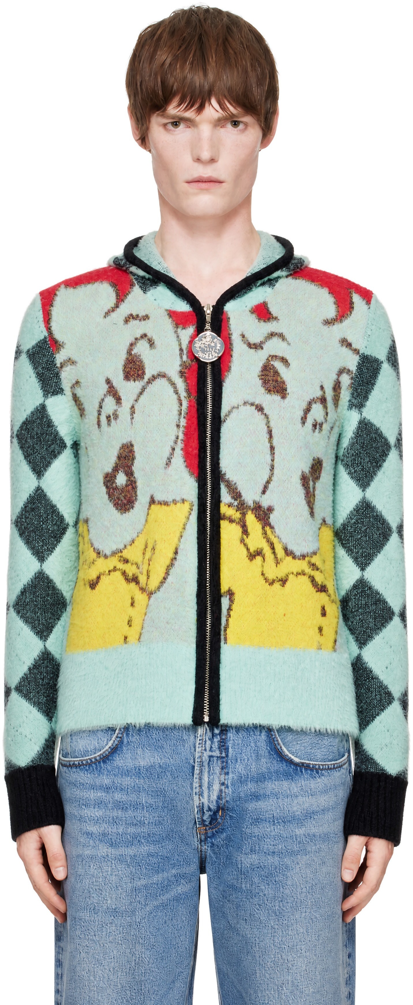 Chopova Lowena: Blue Happy Girl Hoodie | SSENSE Canada