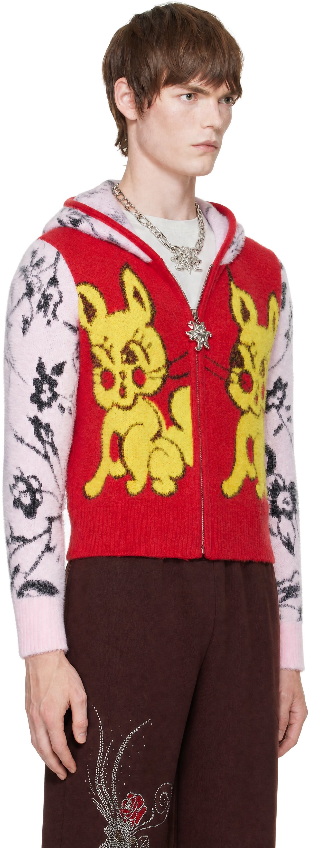 Chopova Lowena - Pull à capuche Squizzle Bun Bun rose et rouge