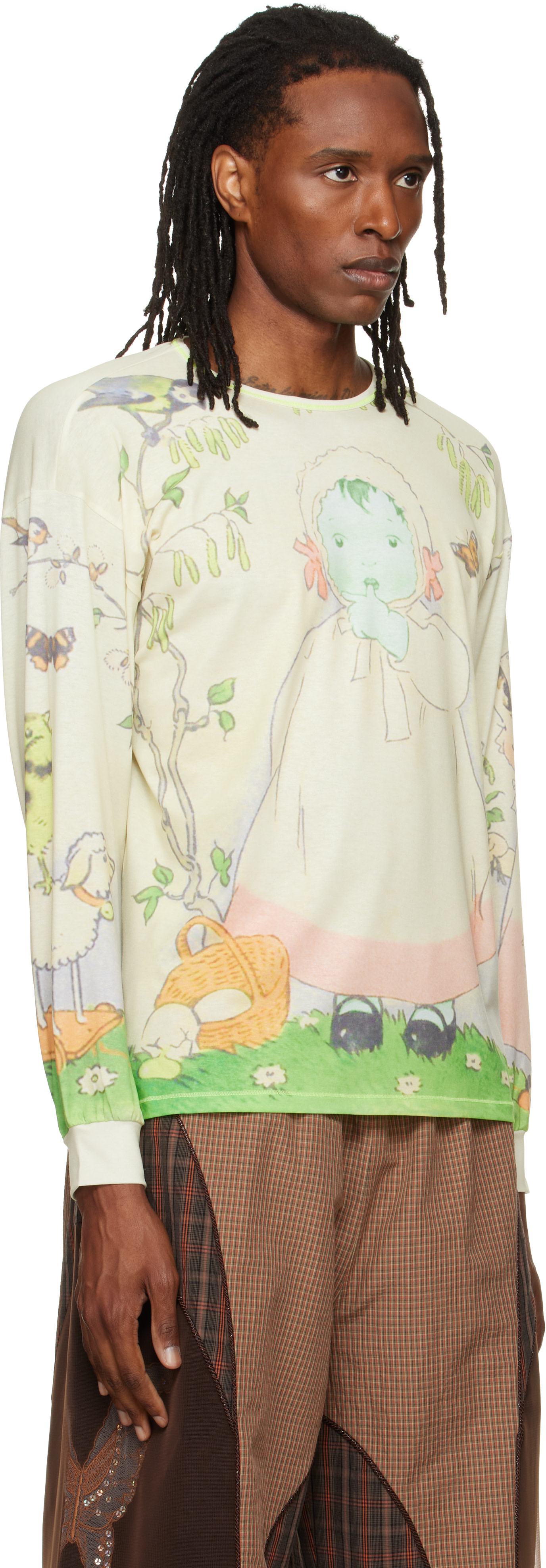 Chopova Lowena カットソー 新品未使用 Chopova Lowena: グリーン Woodland オーバーサイズ Tシャツ | SSENSE 日本