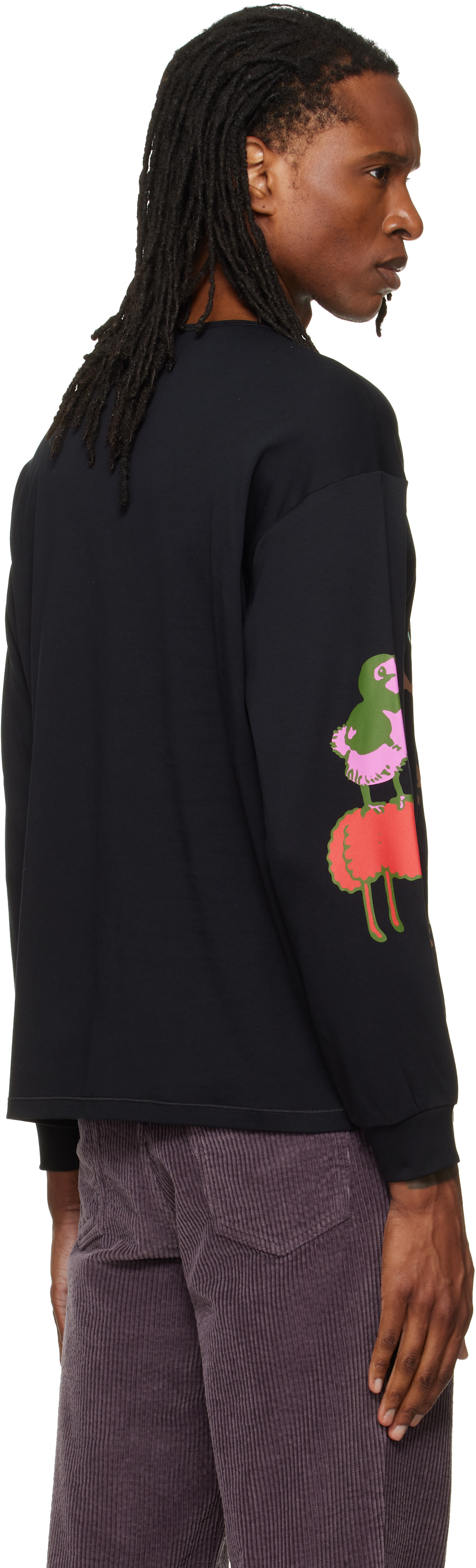 Chopova Lowena: Black Woodland Baby Oversized Jersey T-shirt | SSENSE