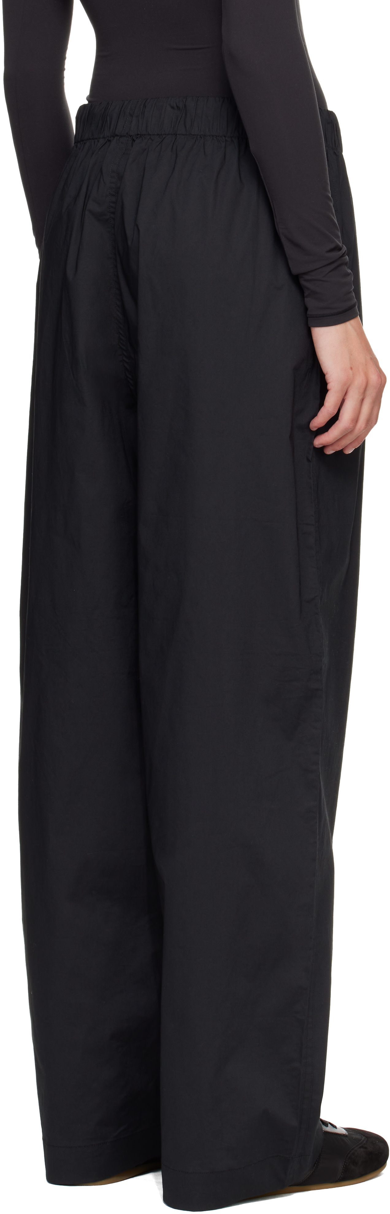 SKIMS - Black Woven Cotton Oversized Straight Leg Lounge Pants