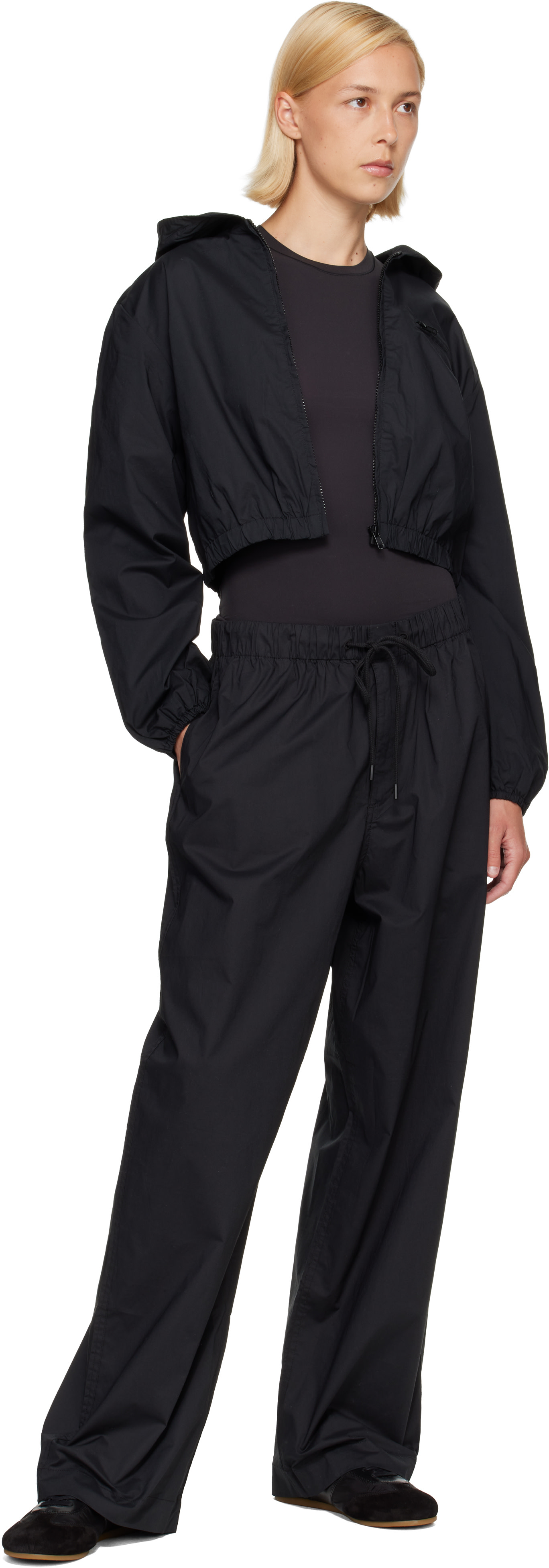 SKIMS - Black Woven Cotton Oversized Straight Leg Lounge Pants