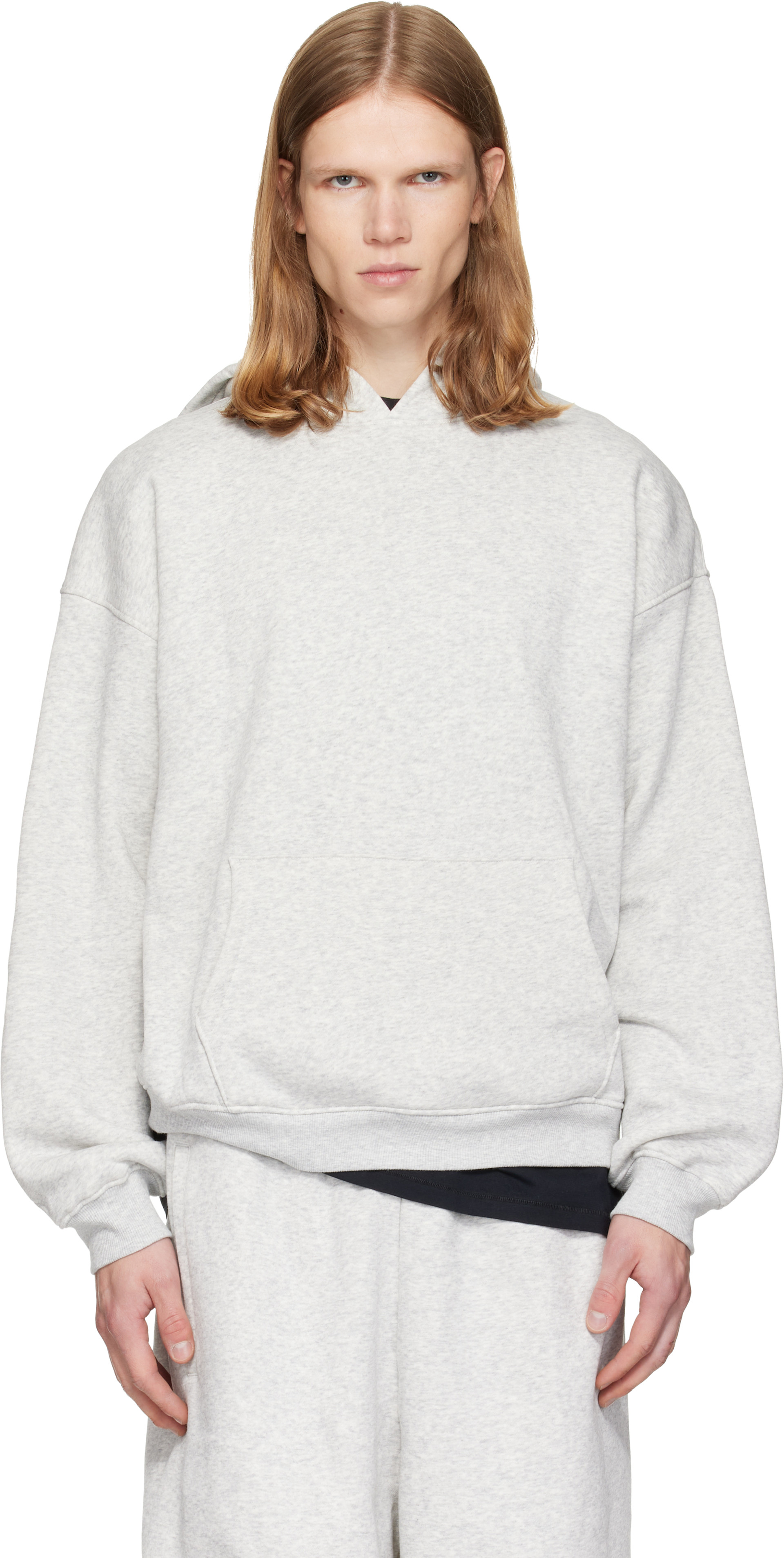 SKIMS - Pull à capuche décontracté gris - Fleece Lounge