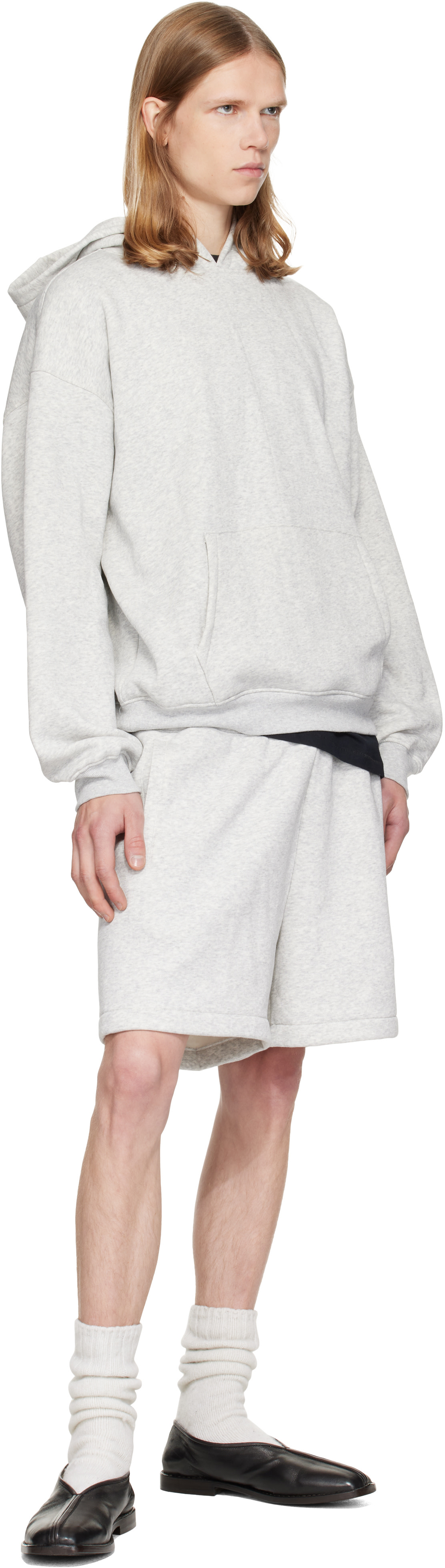SKIMS - Pull à capuche décontracté gris - Fleece Lounge