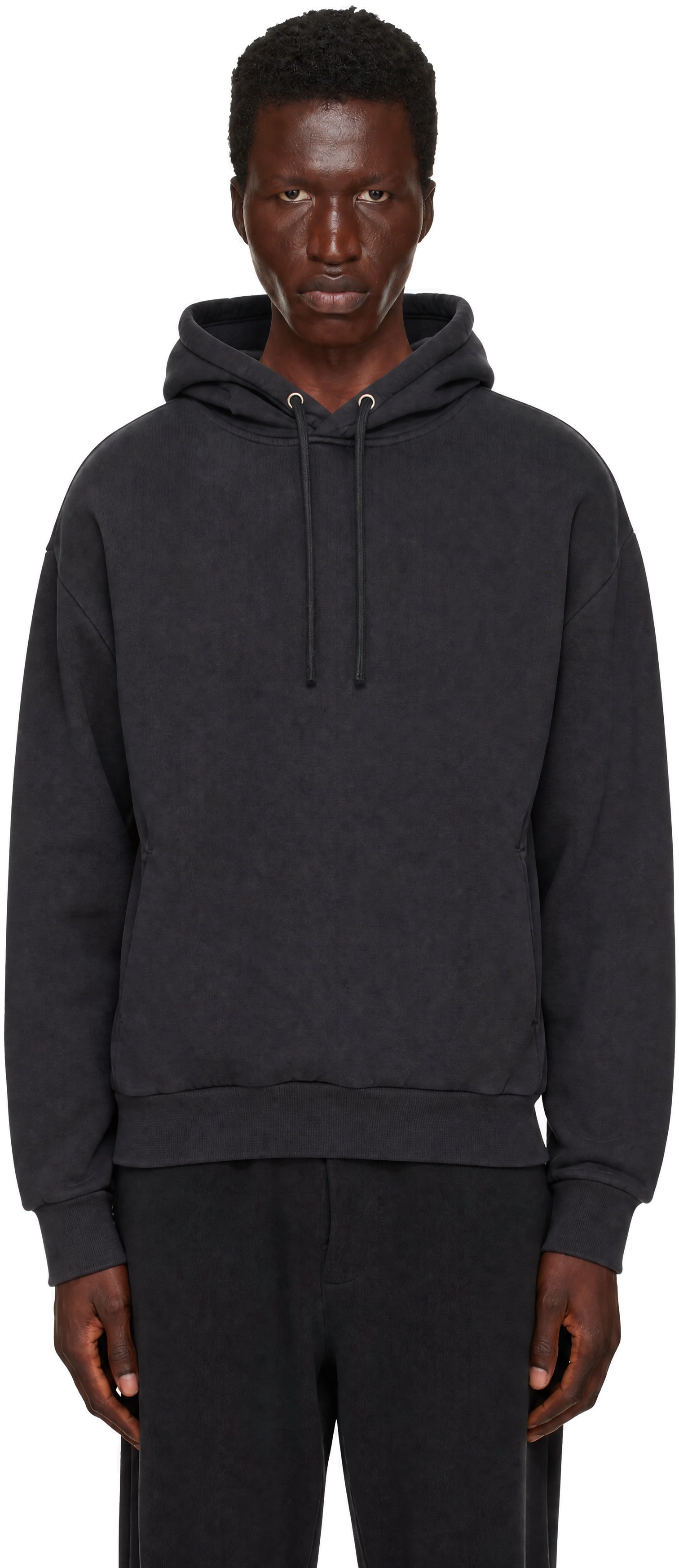 SKIMS - Pull à capuche noir en molleton épais