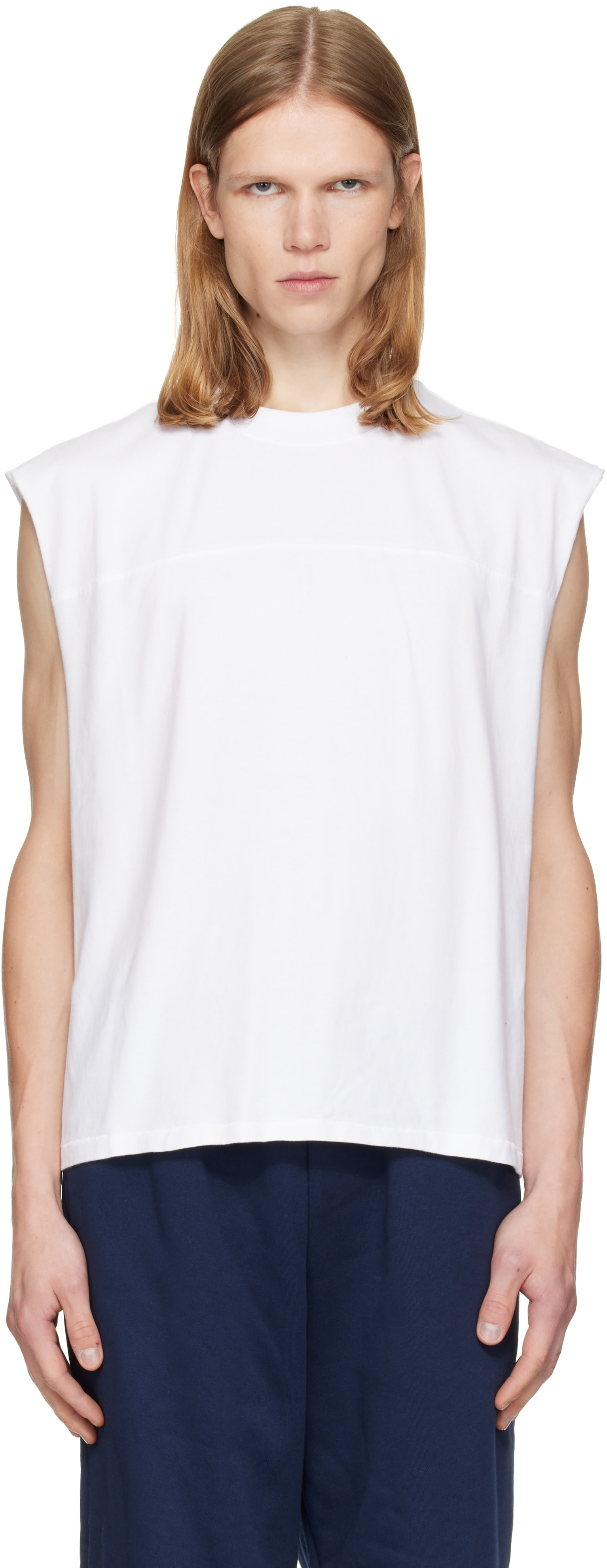 SKIMS: ホワイト Heavyweight Cotton クロップド マッスルタンクトップ 