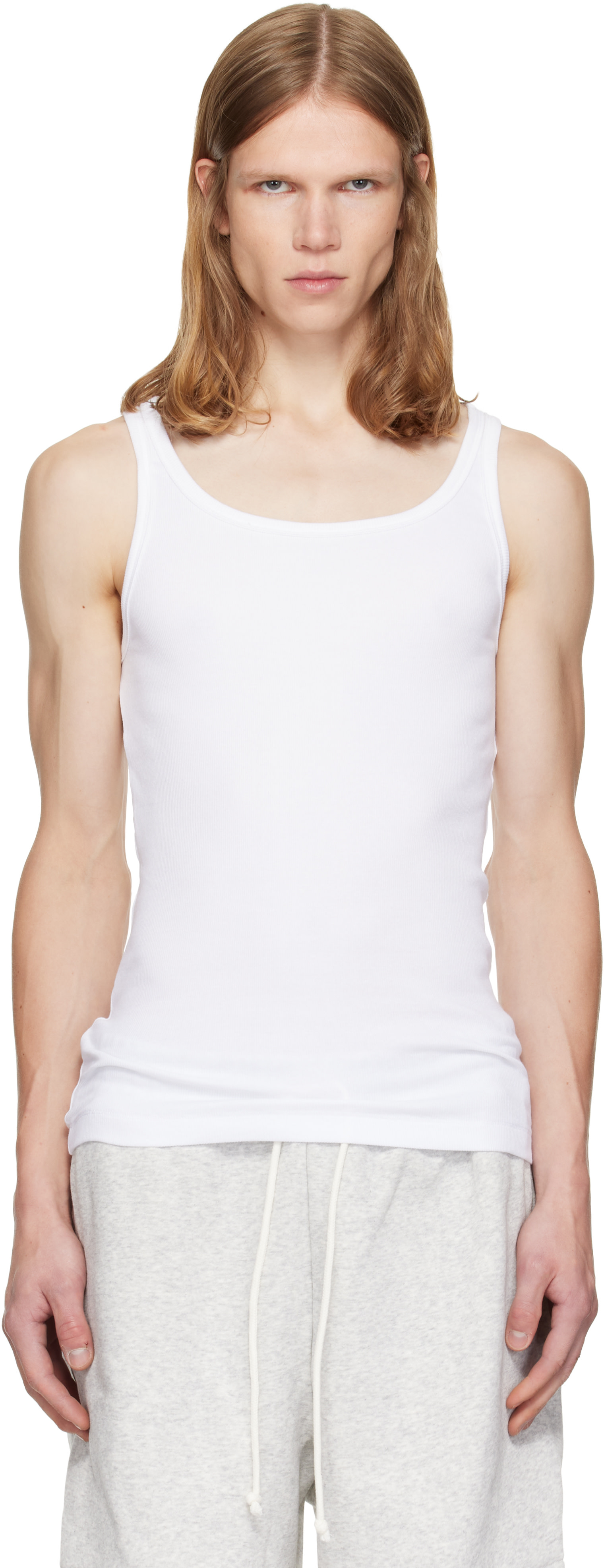 SKIMS: ホワイト SKIMS Cotton リブタンクトップ 3枚セット | SSENSE 日本