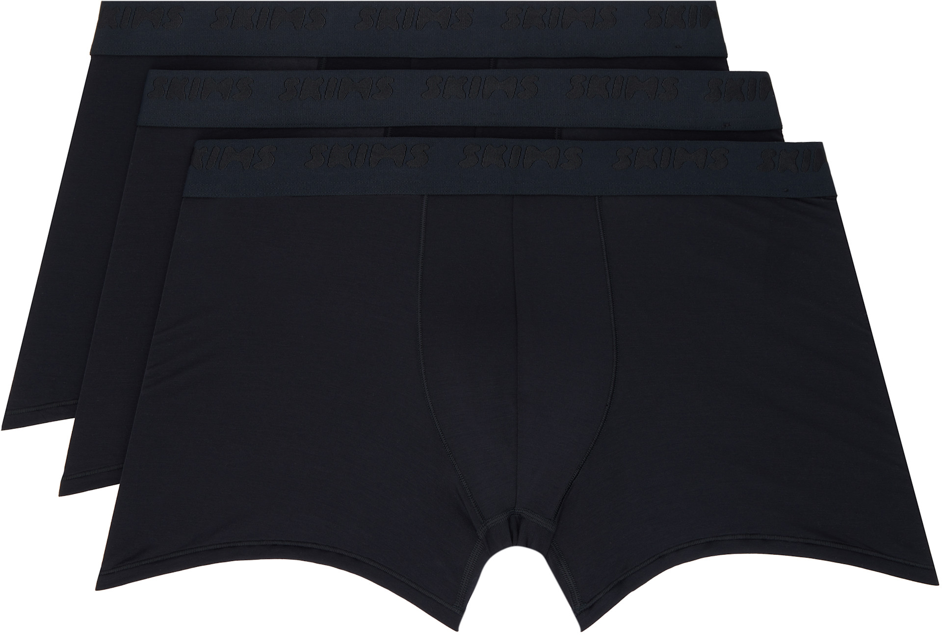 SKIMS - Three-Pack Black SKIMS Stretch 3" Boxer Briefs