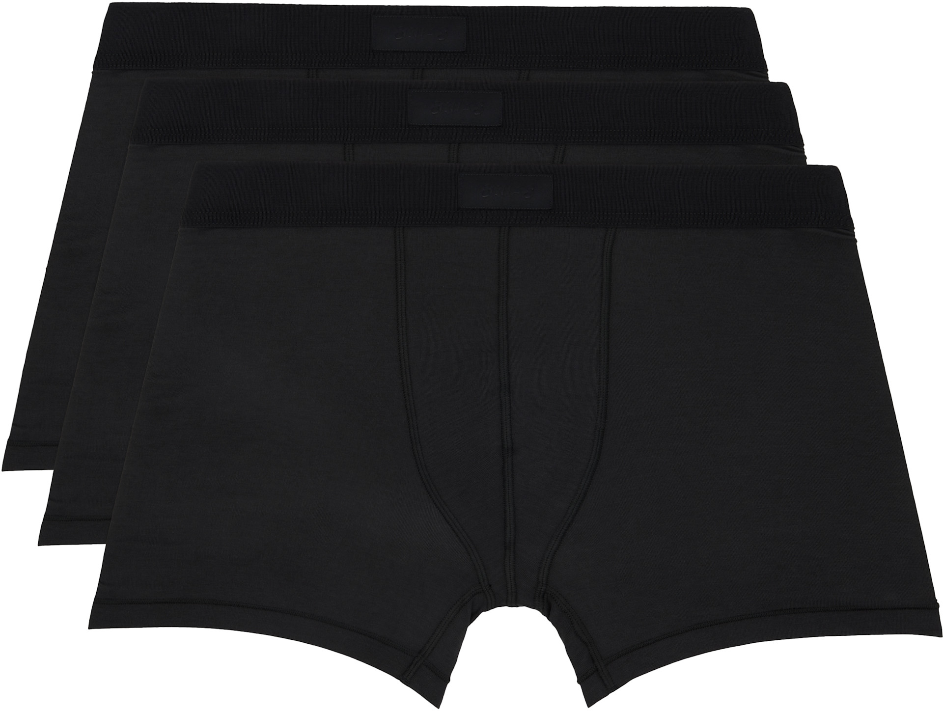 SKIMS - Three-Pack Black SKIMS Cotton 3" Boxer Briefs