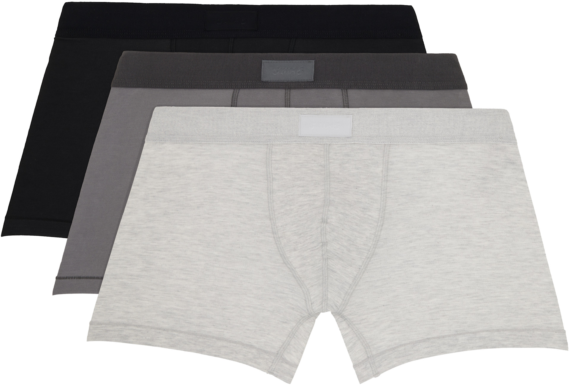SKIMS - Three-Pack Gray SKIMS Cotton 3" Boxer Briefs