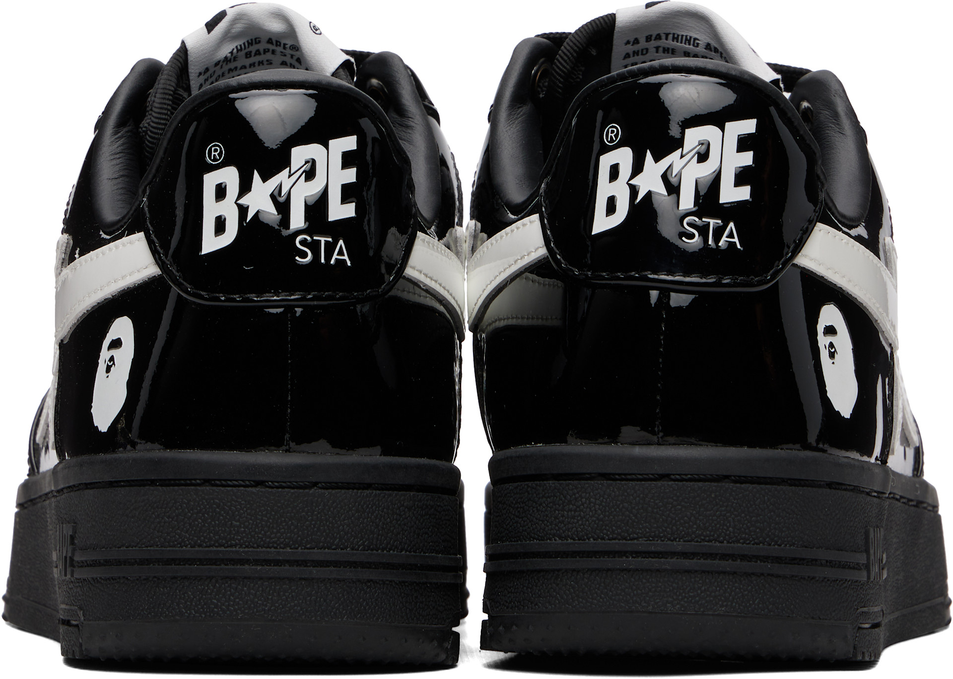 BAPE - Baskets #2 noires à étoiles emblématiques