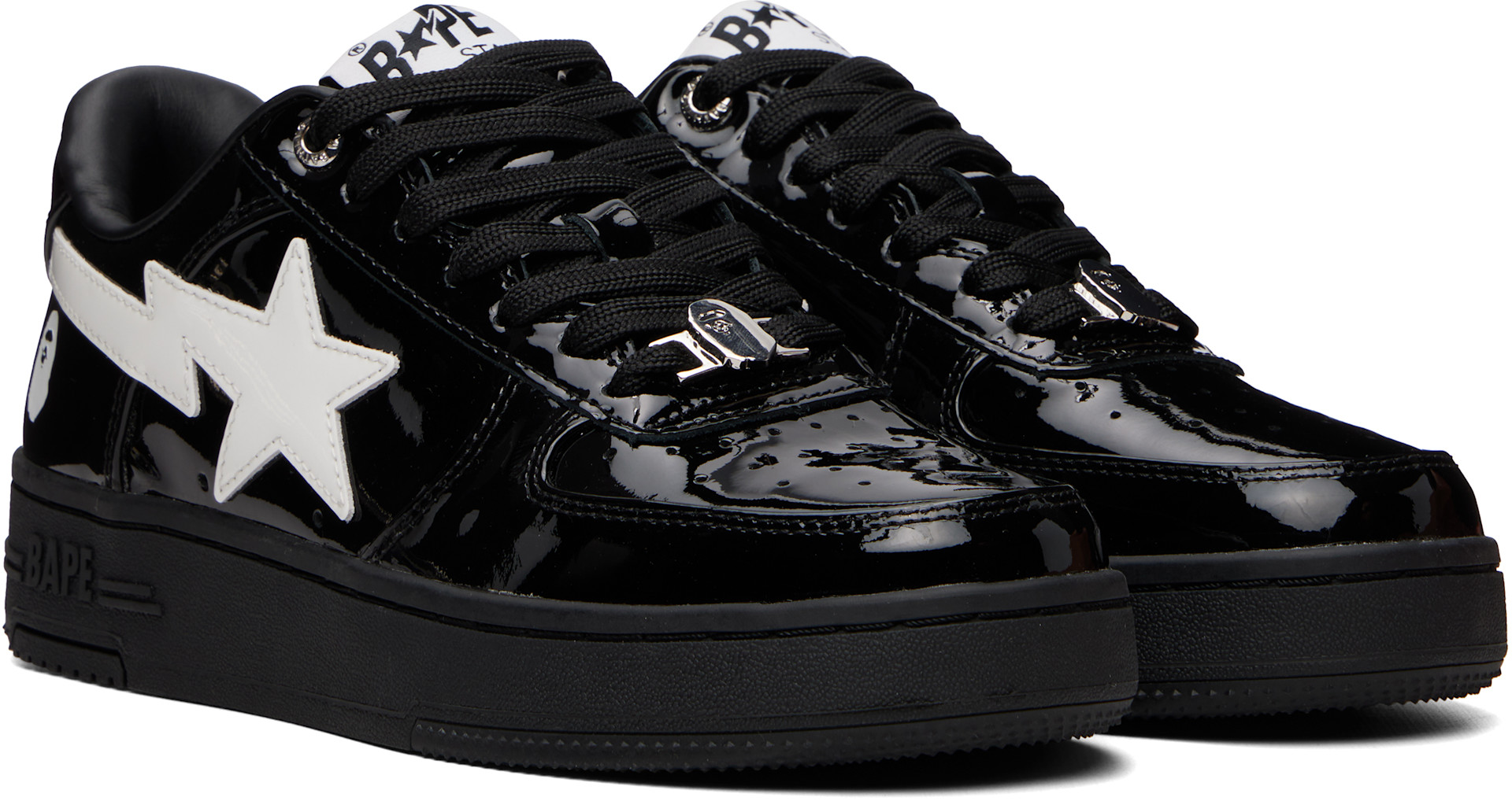 BAPE - Baskets #2 noires à étoiles emblématiques