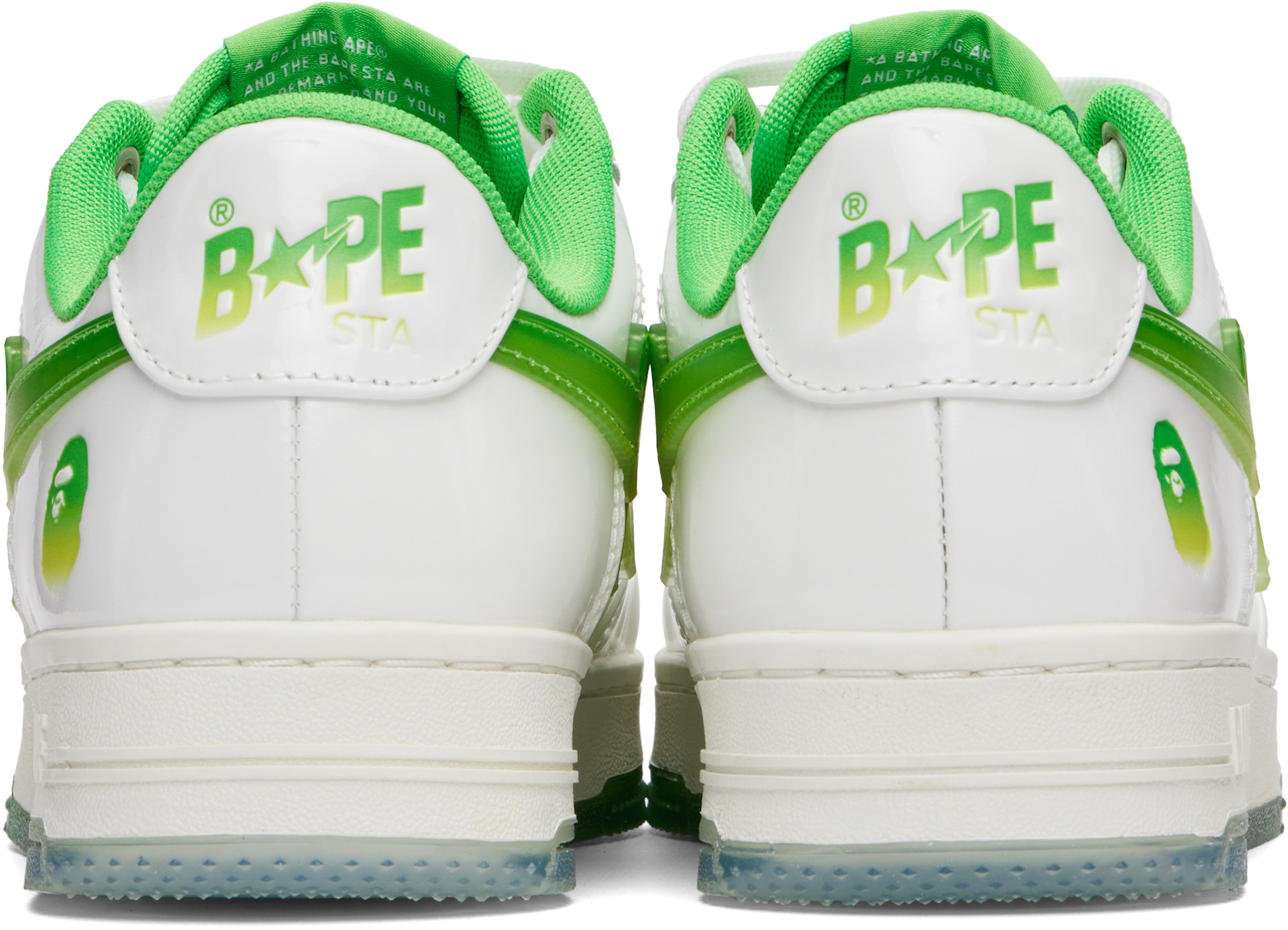 BAPE - Baskets #4 L blanc et vert à étoiles emblématiques