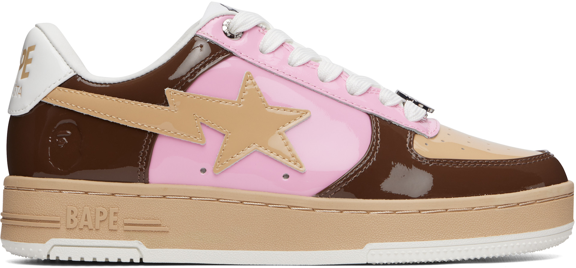 BAPE: Brown & Pink BAPE STA #6 Sneakers | SSENSE