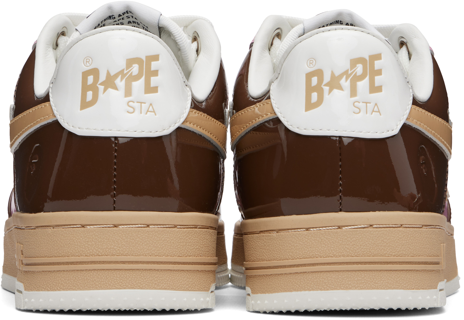 BAPE: Brown & Pink BAPE STA #6 Sneakers | SSENSE