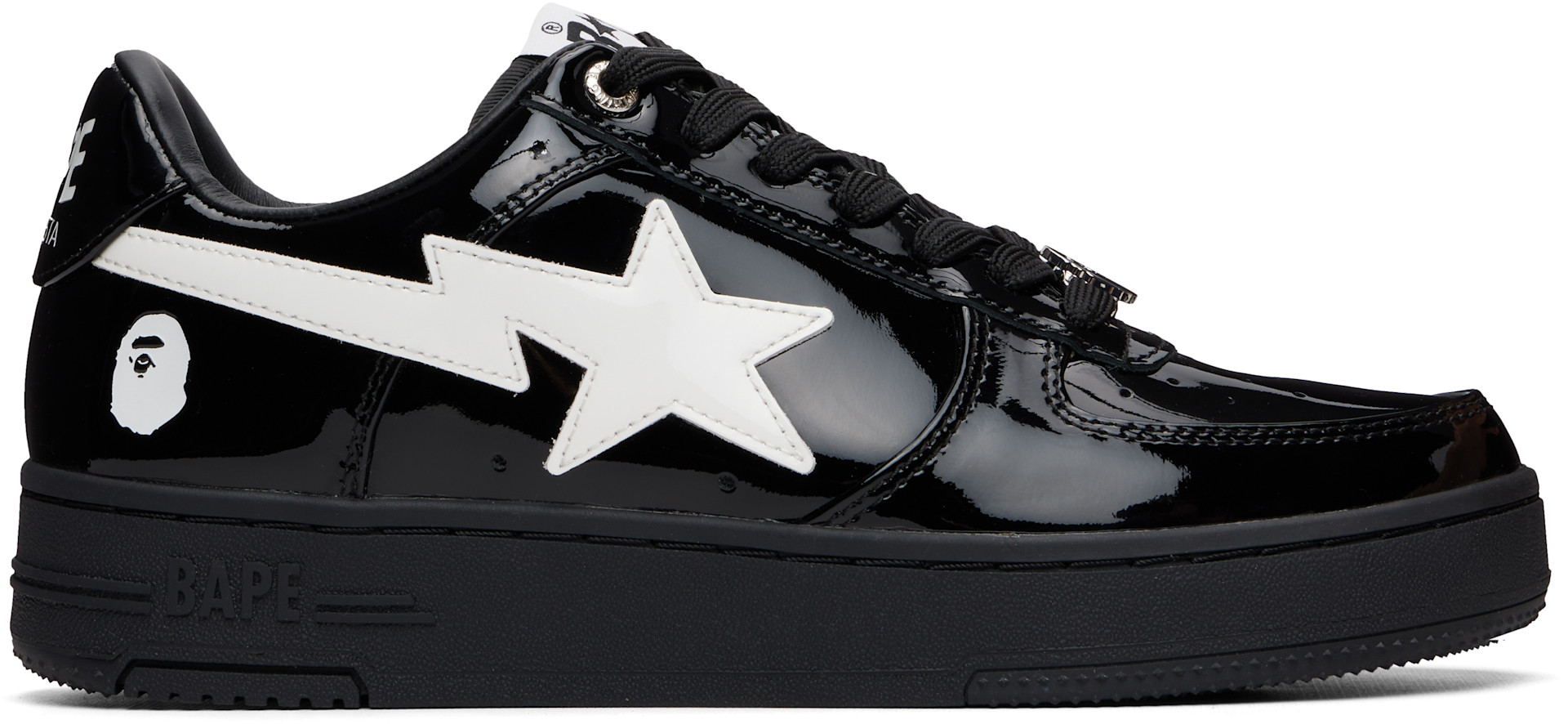 BAPE - Baskets #2 M2 noir et blanc à étoiles emblématiques