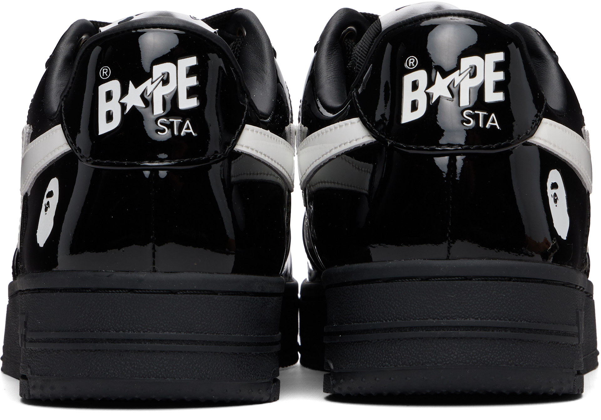 BAPE - Baskets #2 M2 noir et blanc à étoiles emblématiques
