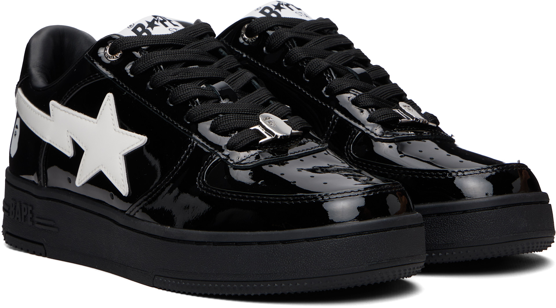 BAPE - Baskets #2 M2 noir et blanc à étoiles emblématiques