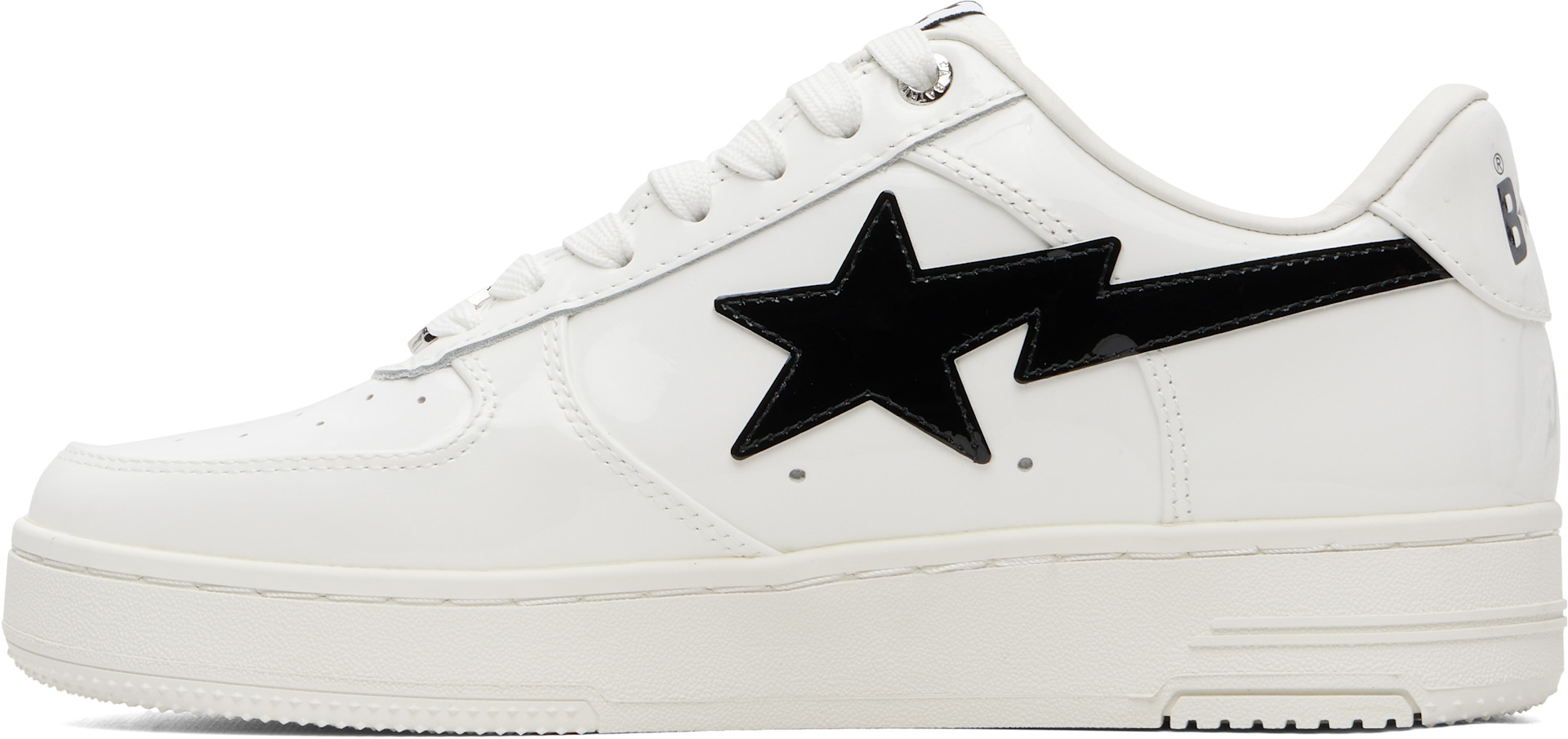 BAPE - Baskets #2 blanc et noir à étoiles emblématiques