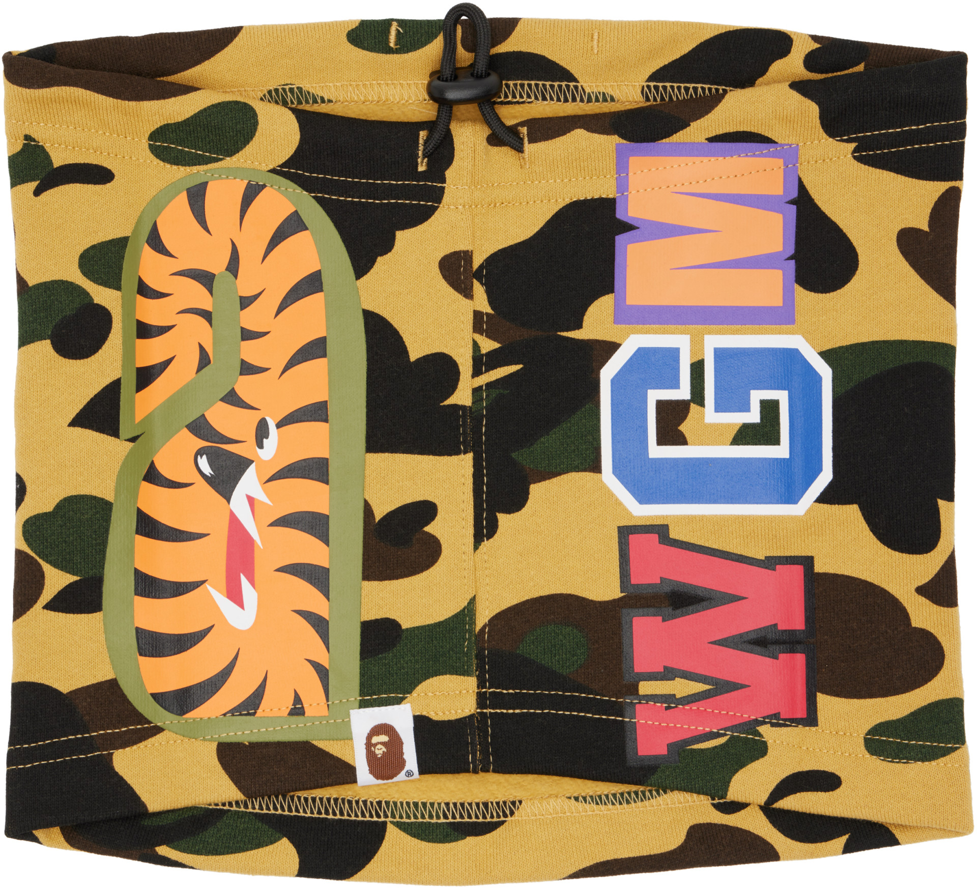 BAPE - Cache-cou jaune à motif camouflage