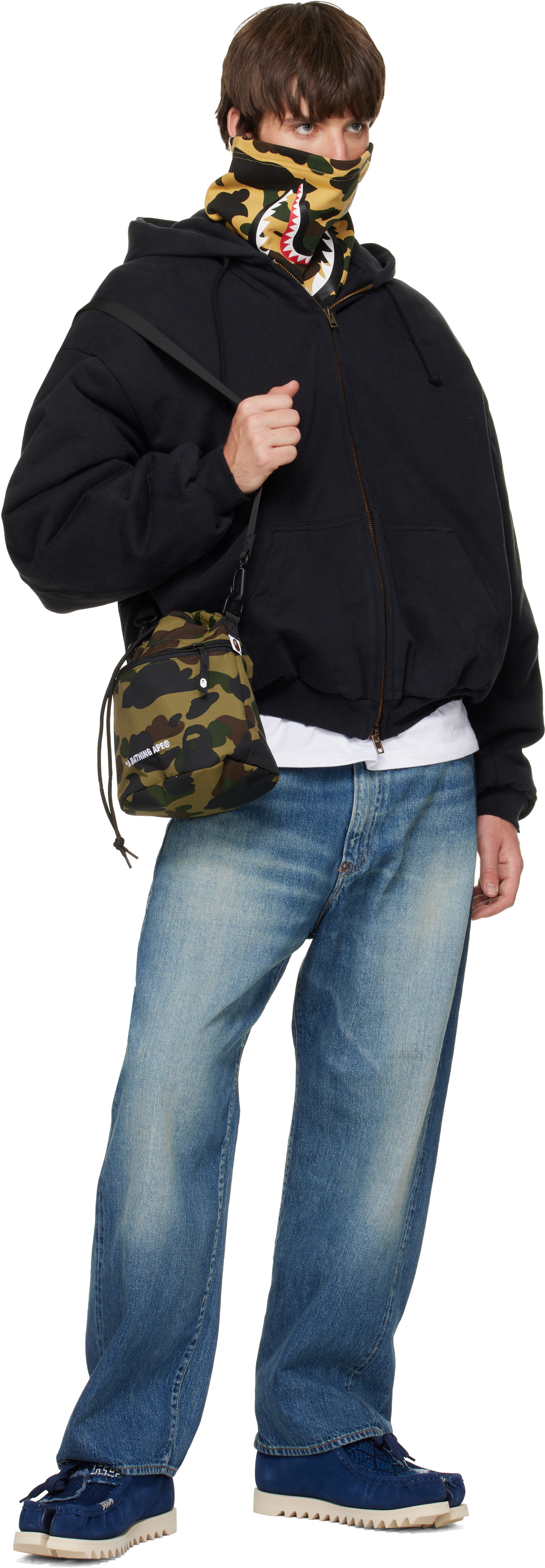 BAPE - Yellow Camo Shark Neck Warmer