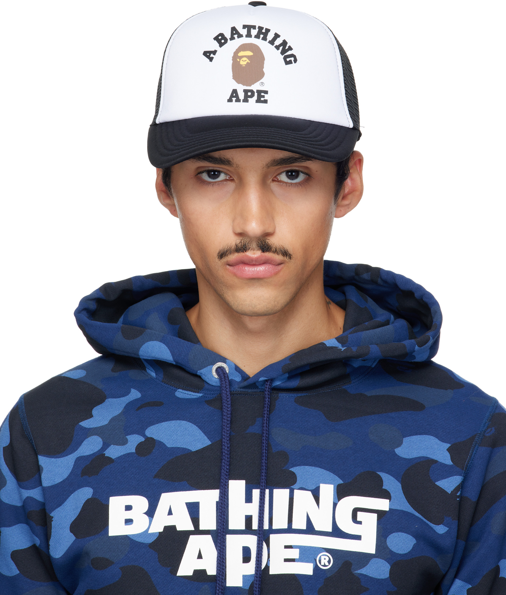 BAPE - Black College Mesh Cap