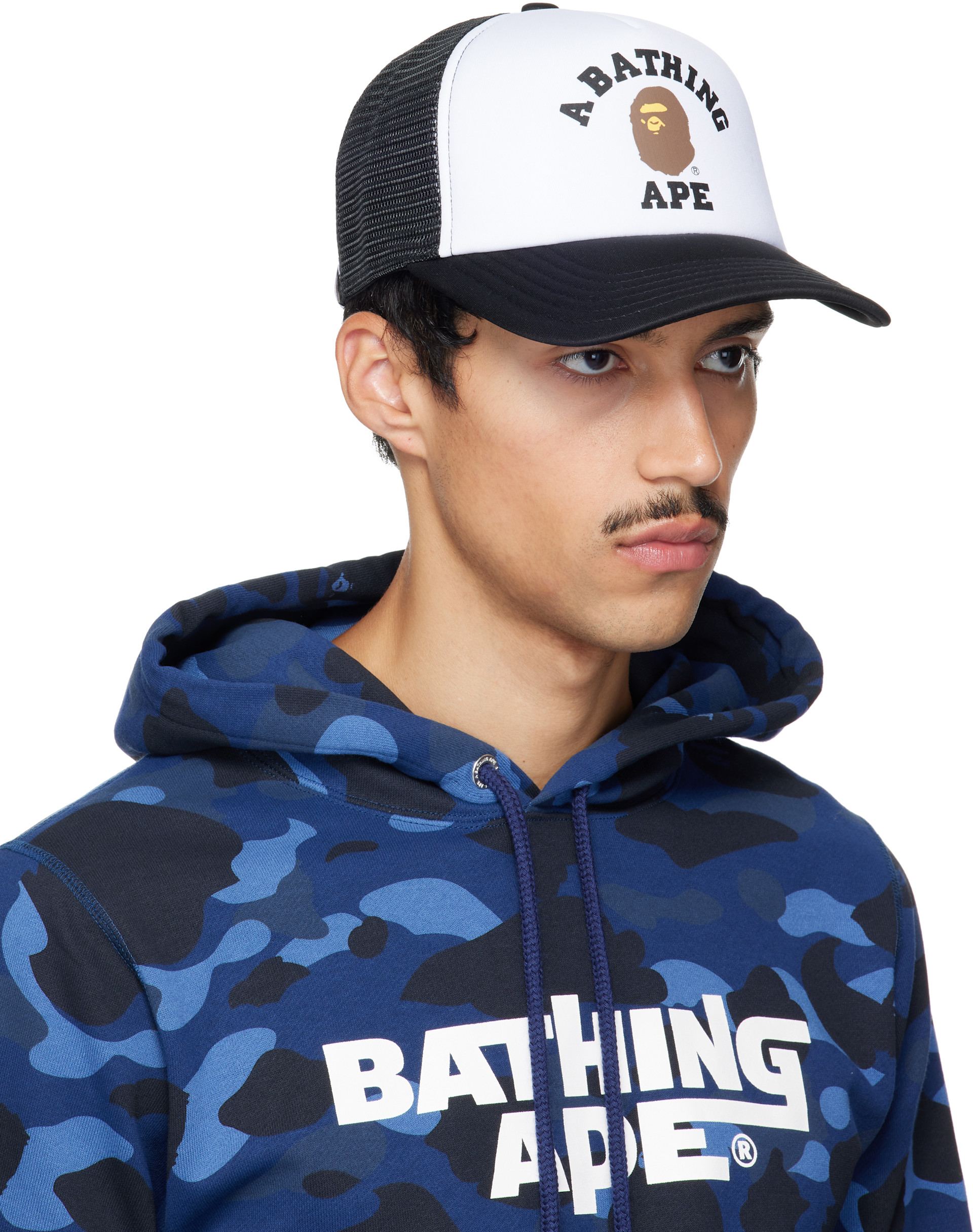 BAPE - Black College Mesh Cap