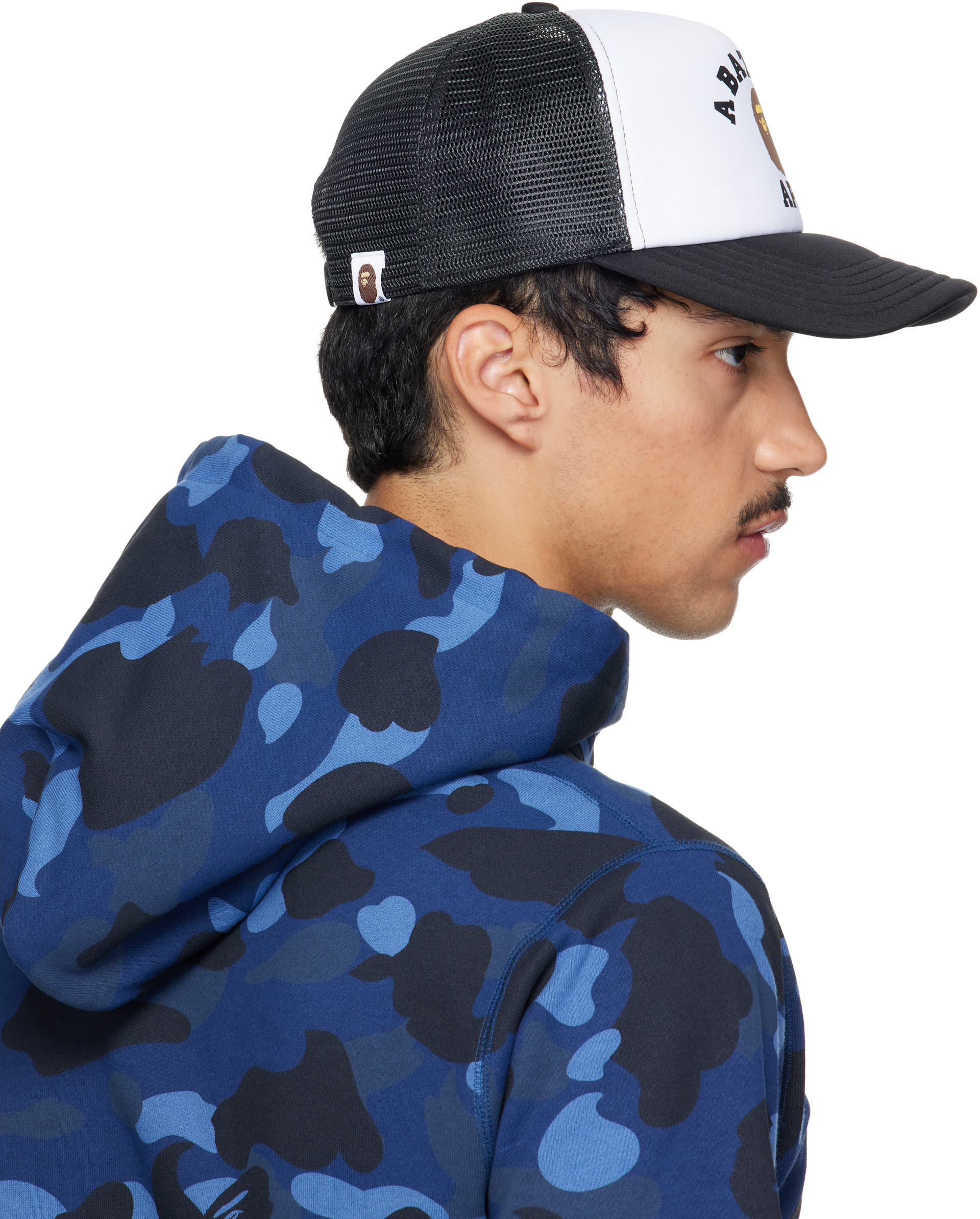 BAPE - Black College Mesh Cap