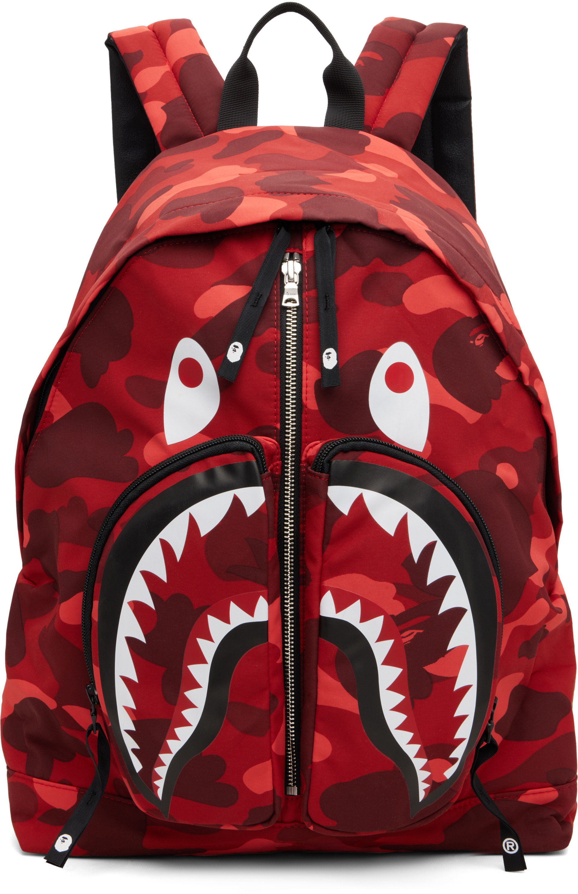 BAPE - Red Color Camo Shark Daypack Backpack