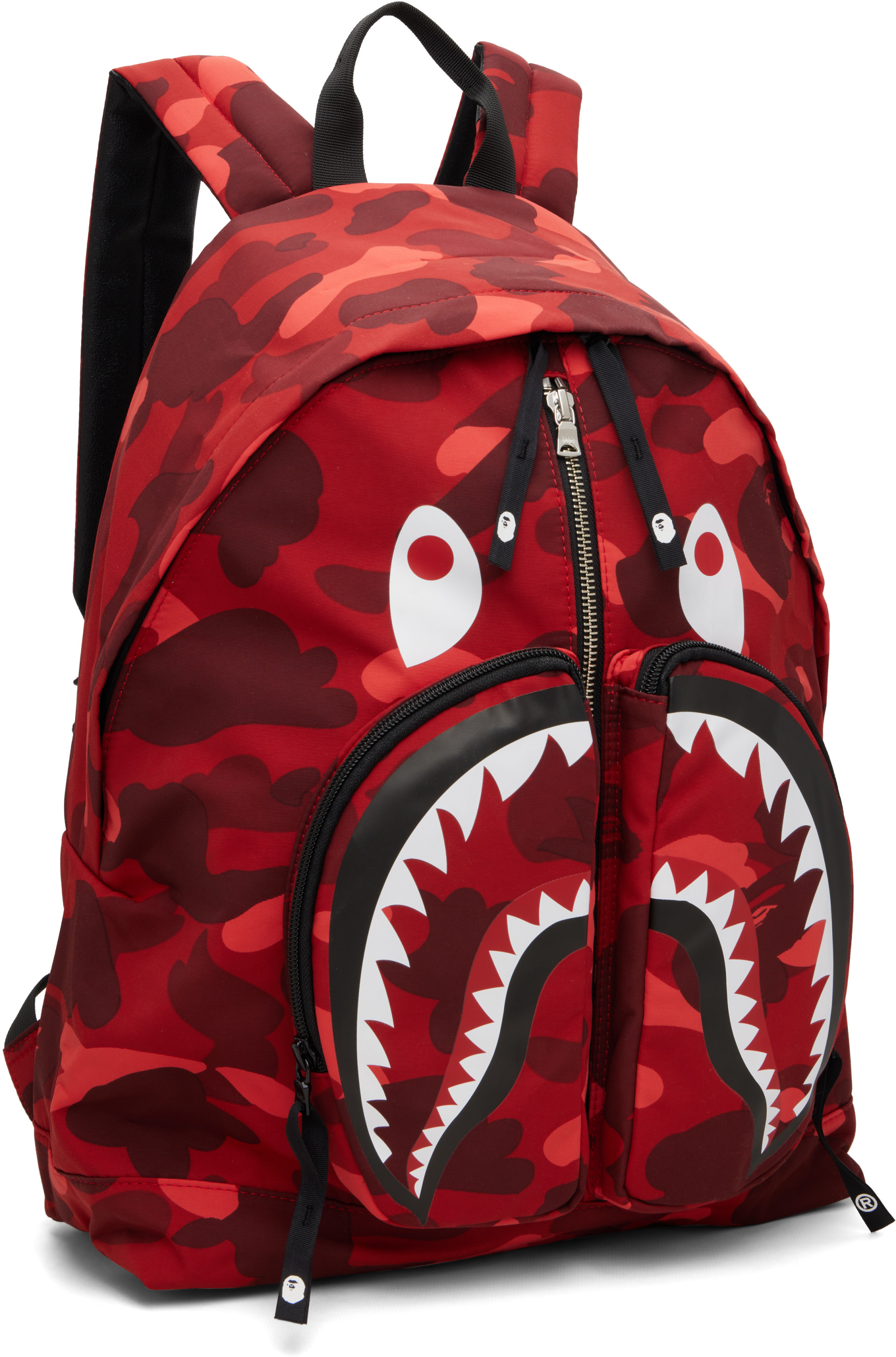 BAPE - Red Color Camo Shark Daypack Backpack