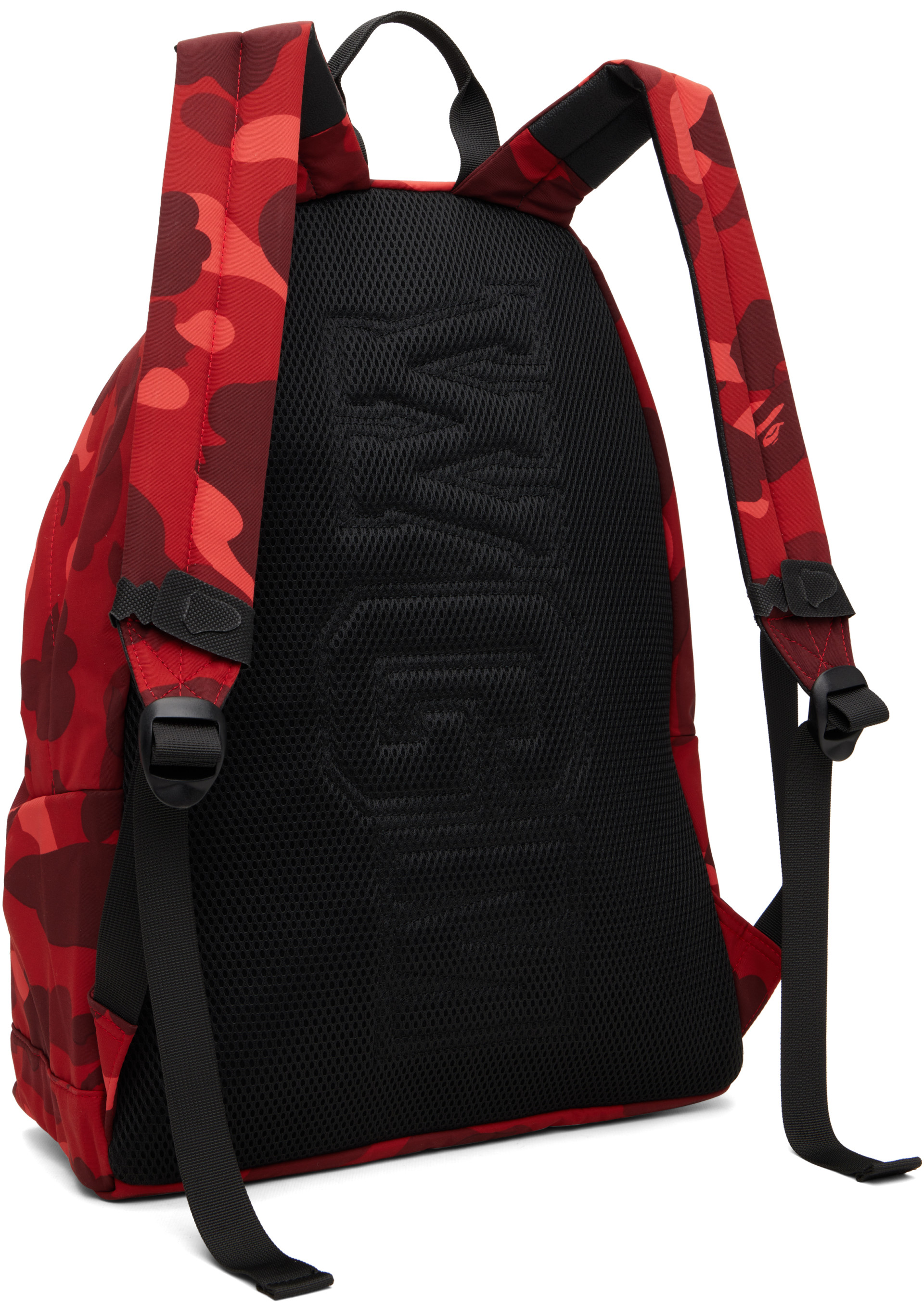 BAPE - Red Color Camo Shark Daypack Backpack