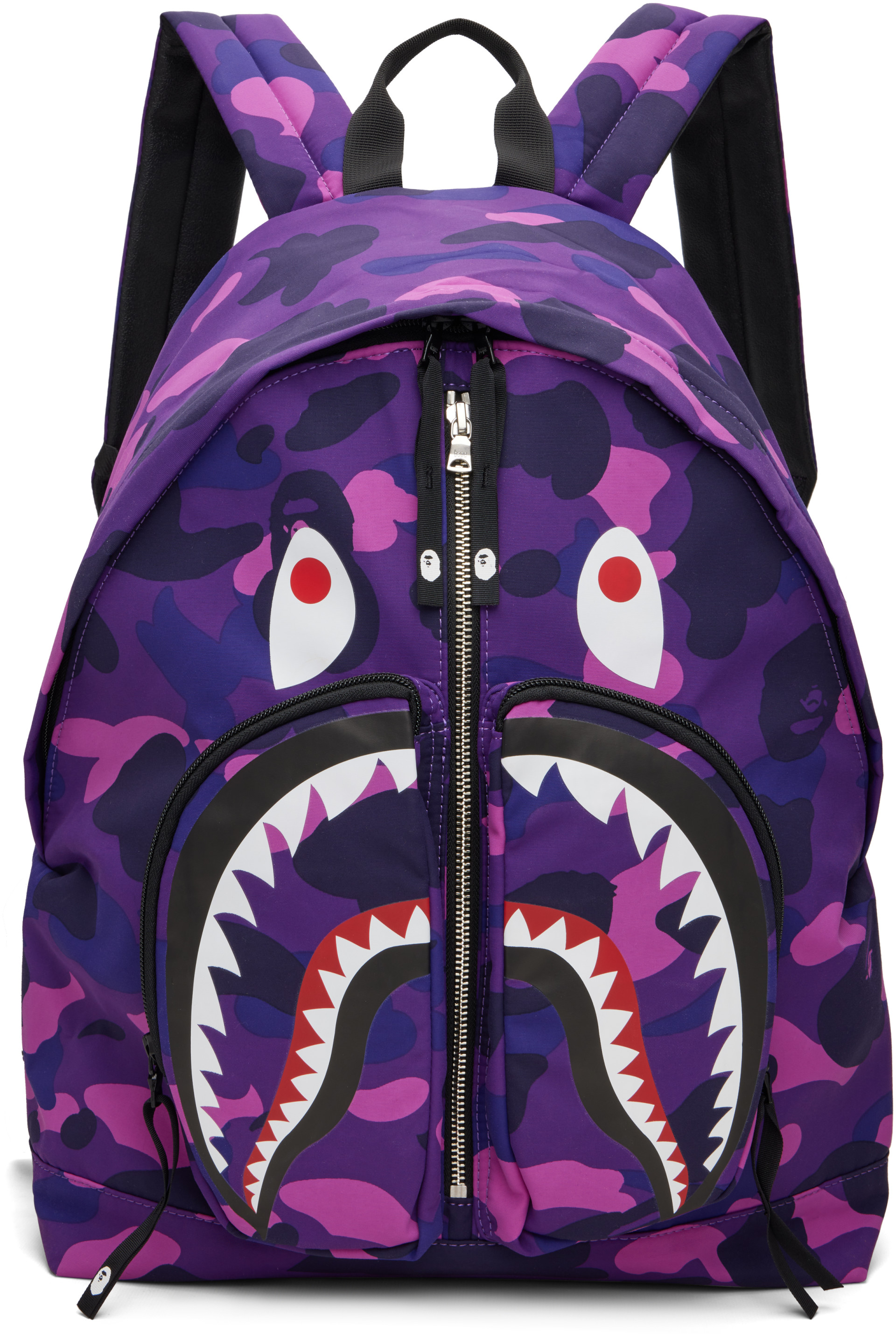 BAPE - Purple Color Camo Shark Daypack Backpack
