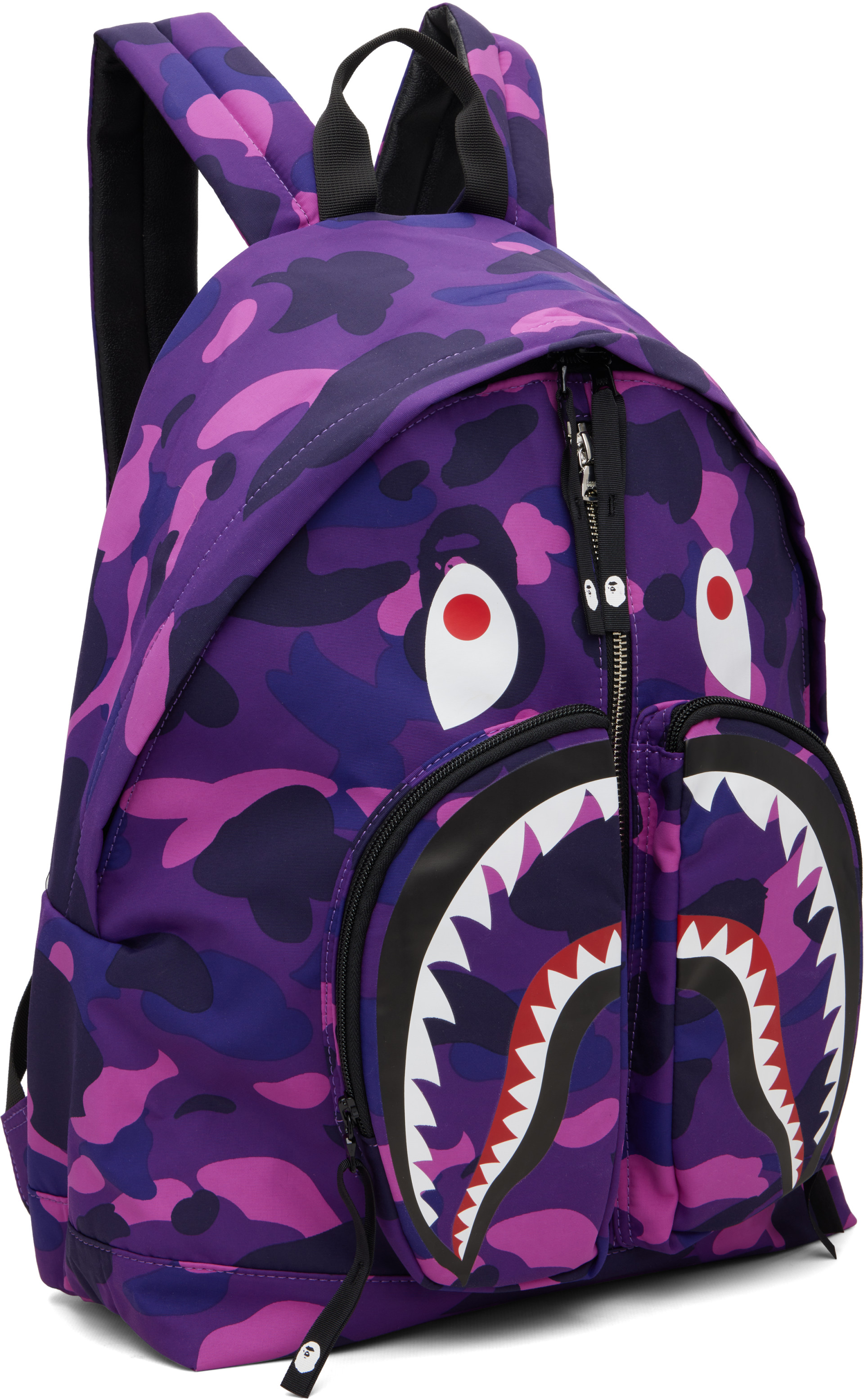 BAPE - Purple Color Camo Shark Daypack Backpack