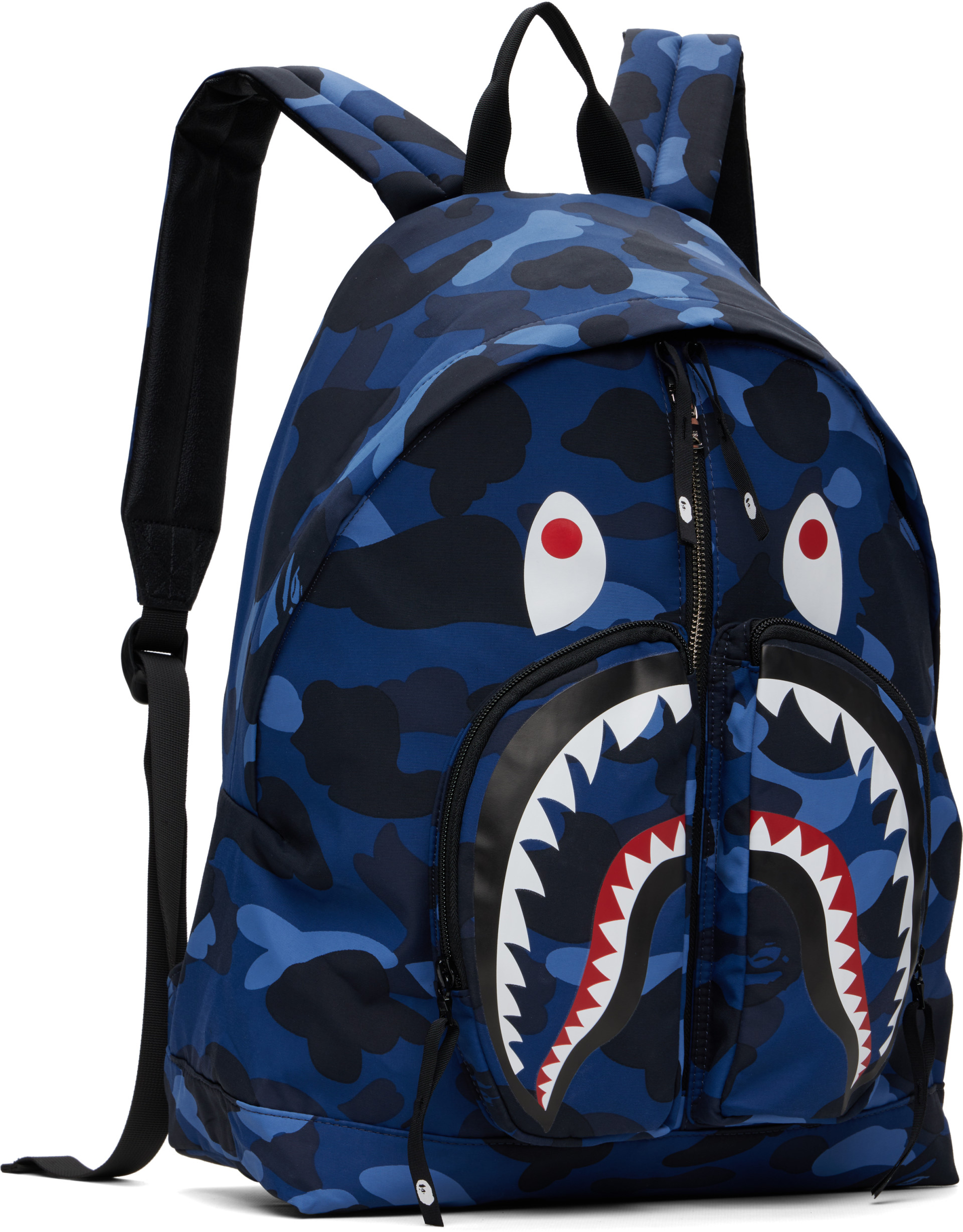 BAPE - Navy Color Camo Shark Day Backpack