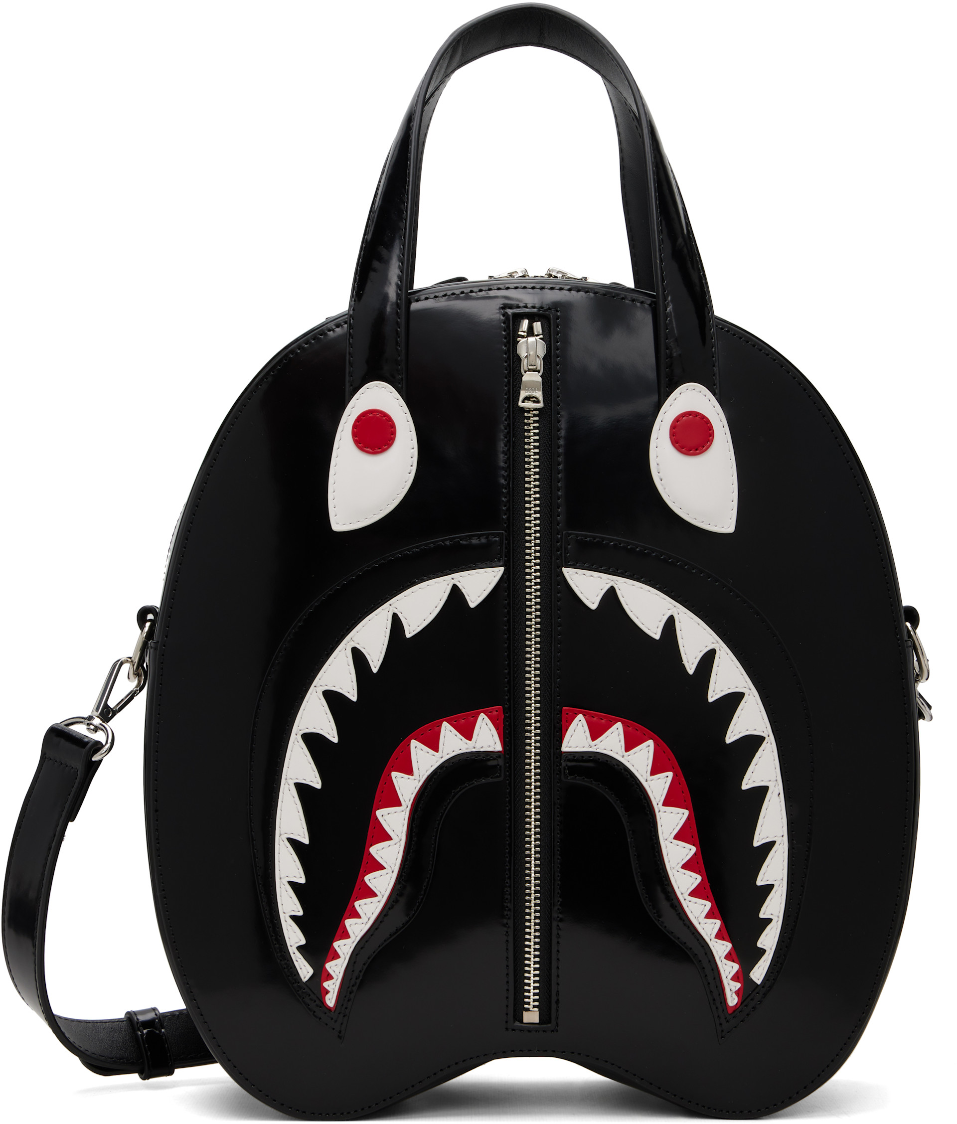 BAPE - Black Shark Leather Shoulder Bag