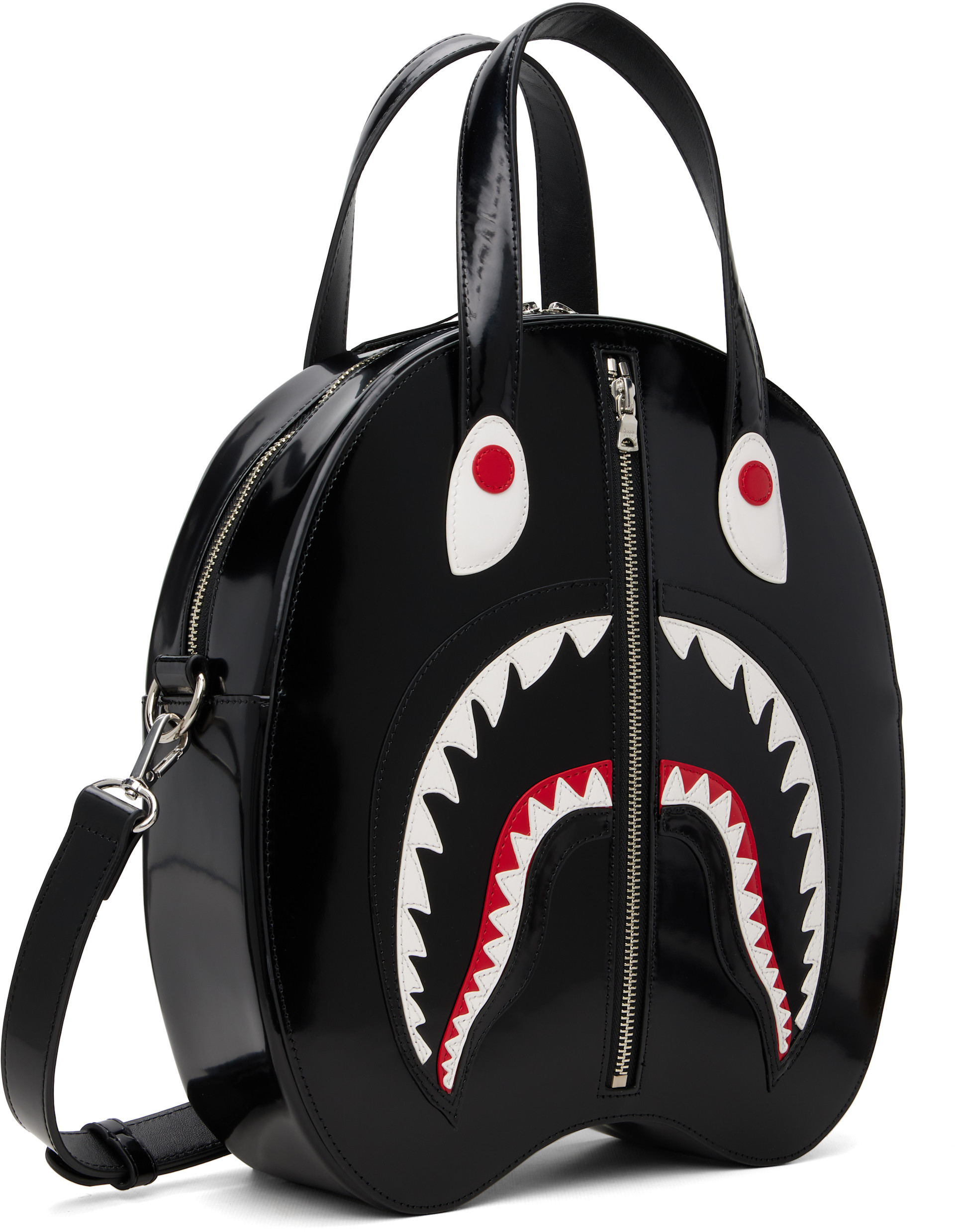 BAPE - Black Shark Leather Shoulder Bag