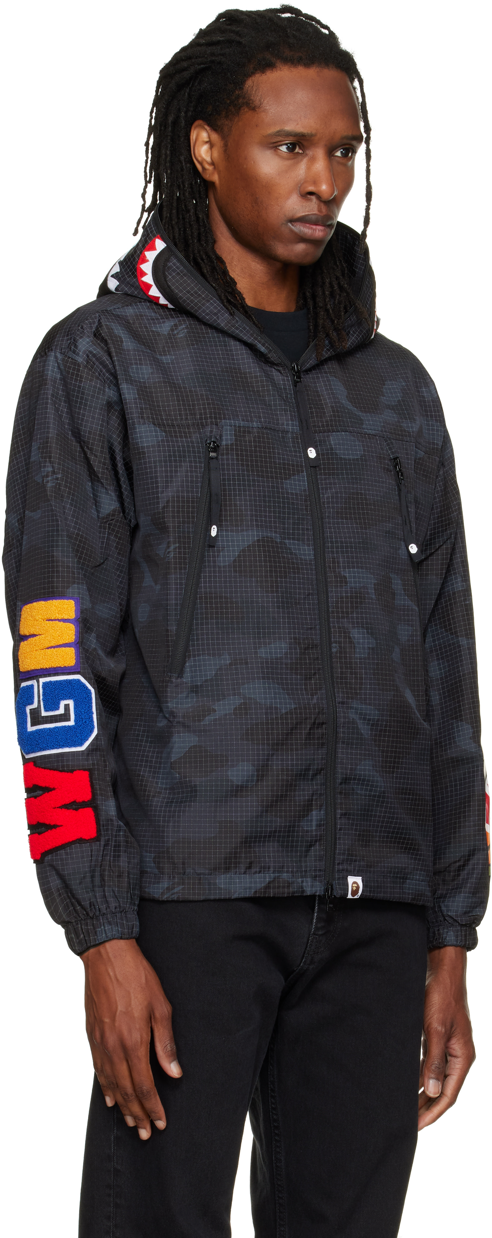 BAPE - ブラック Color Camo Reflective Ripstop Shark フルジップ ジャケット