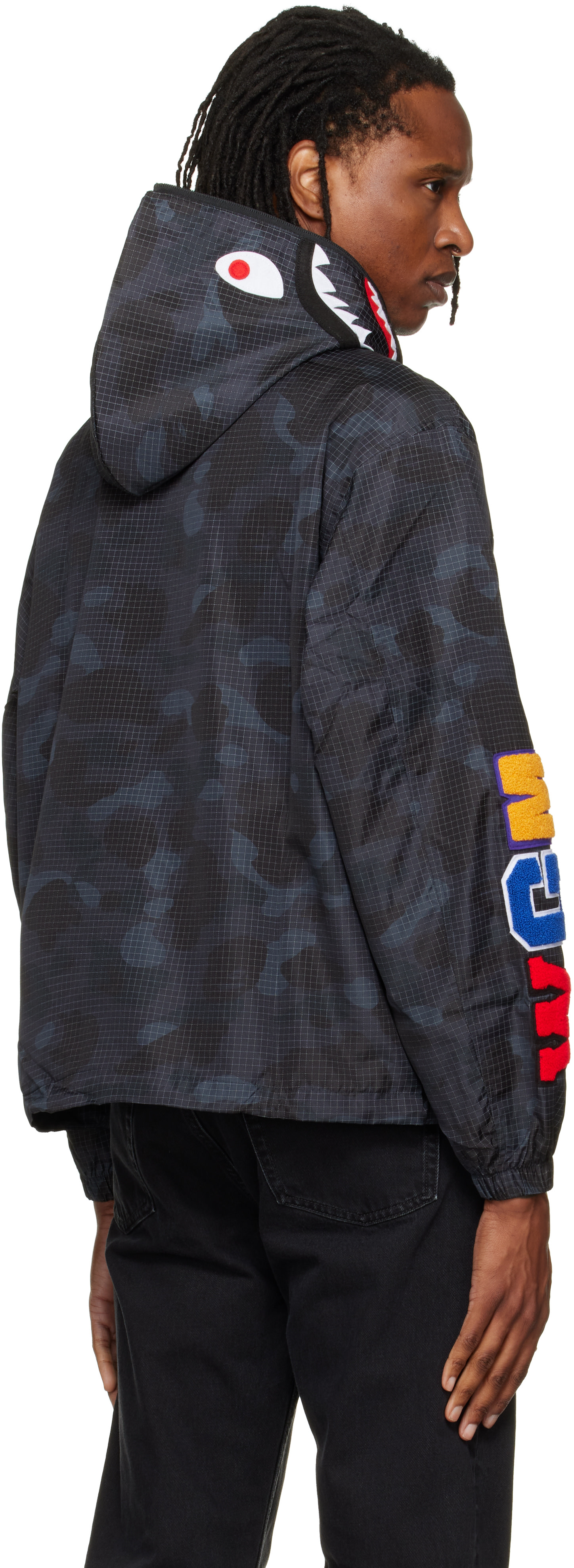 BAPE - ブラック Color Camo Reflective Ripstop Shark フルジップ ジャケット