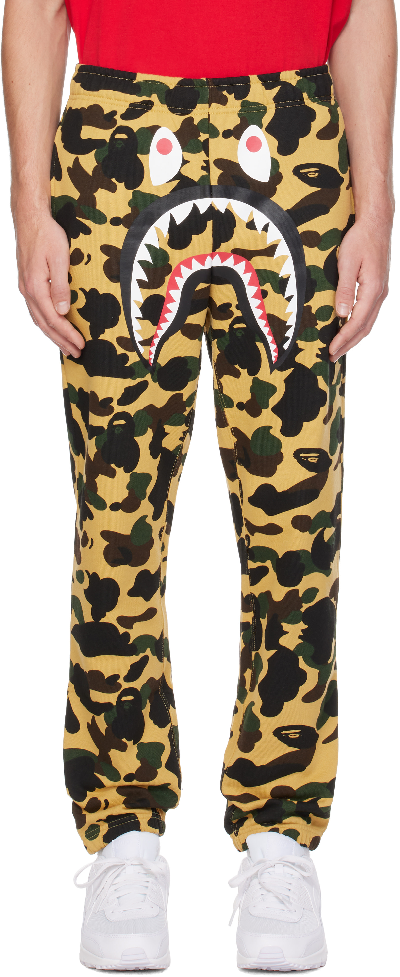 BAPE - Yellow 1st Camo Shark Sweatpants
