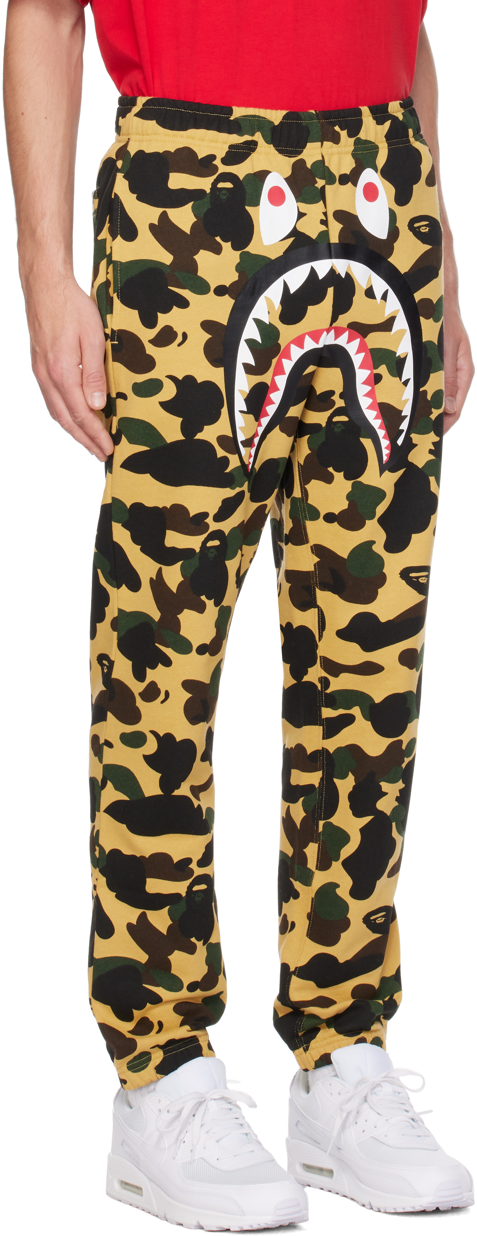 BAPE - Yellow 1st Camo Shark Sweatpants