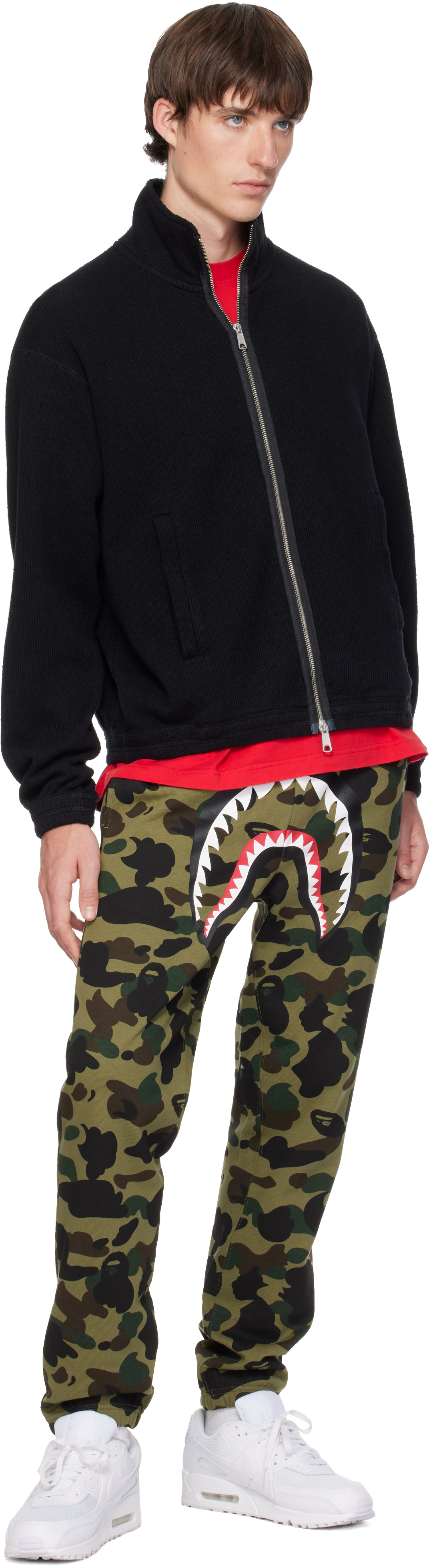 BAPE - Green 1st Camo Shark Sweatpants