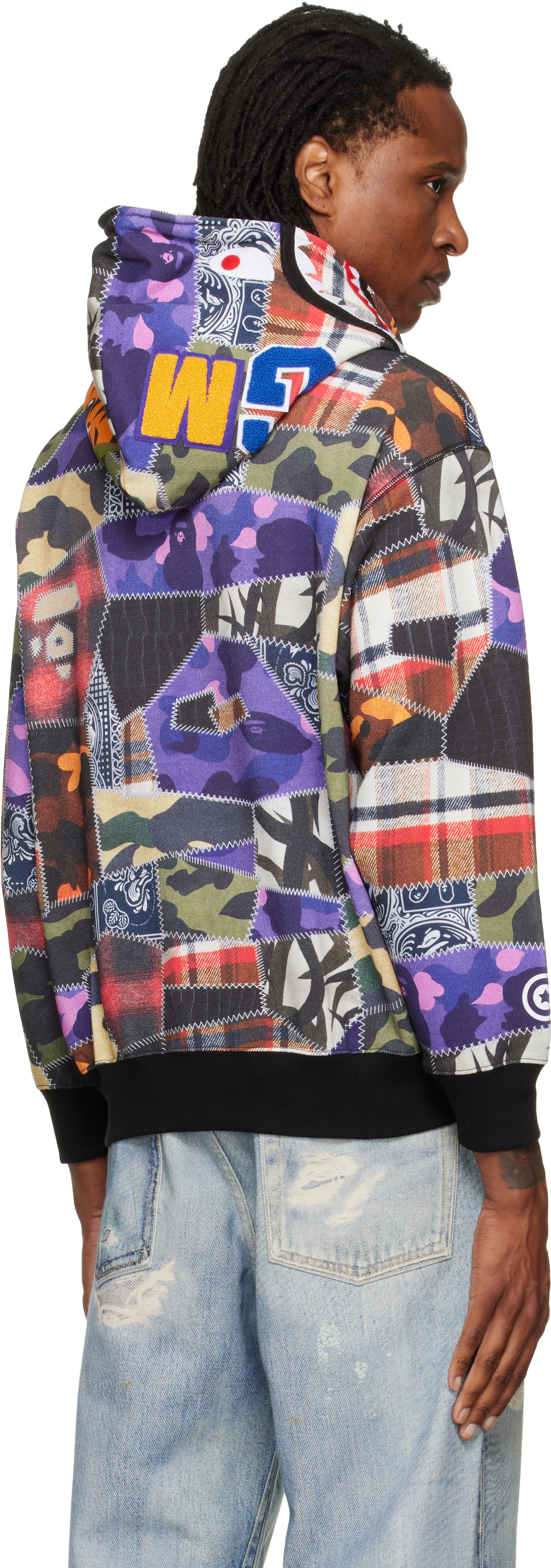 BAPE - Multicolor Crazy Patch Shark Full Zip Hoodie