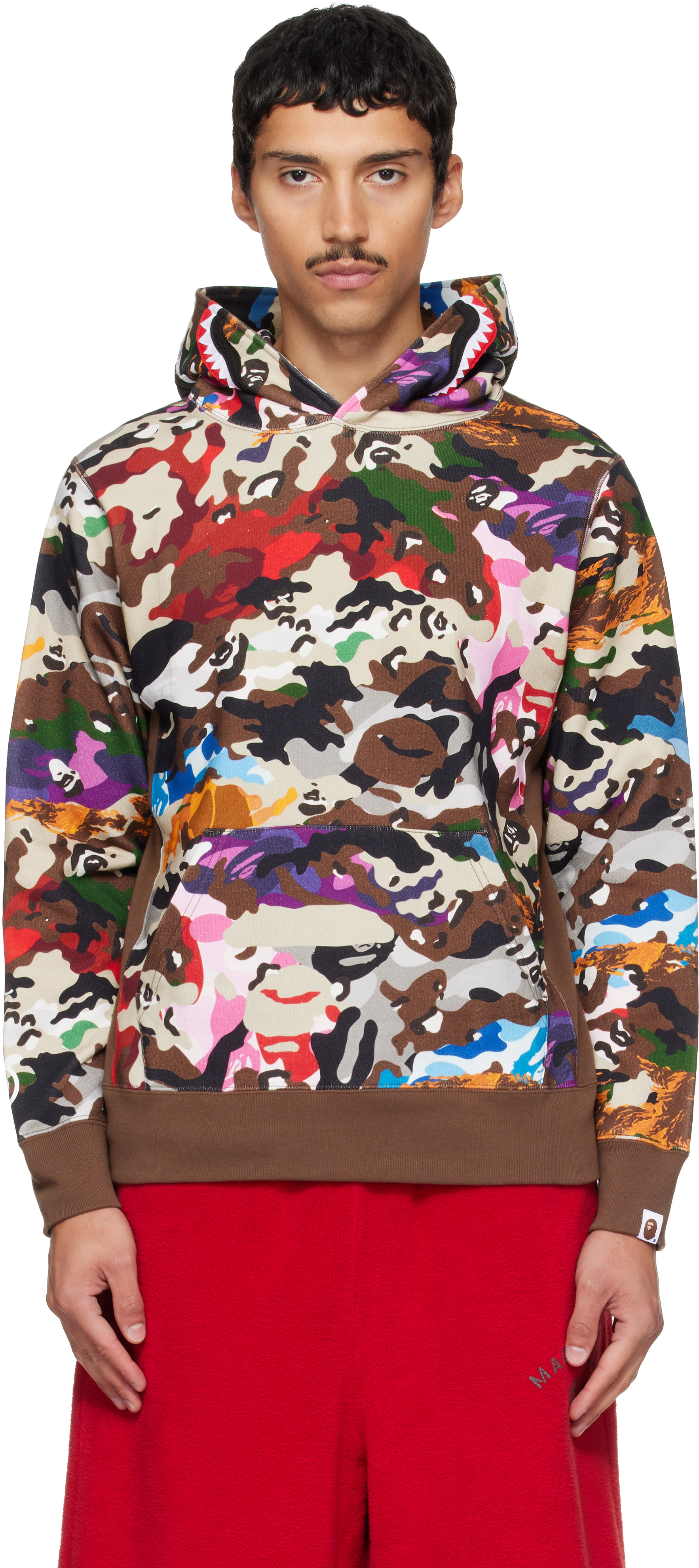 BAPE - Multicolor Hybrid Camo Shark Pullover Hoodie